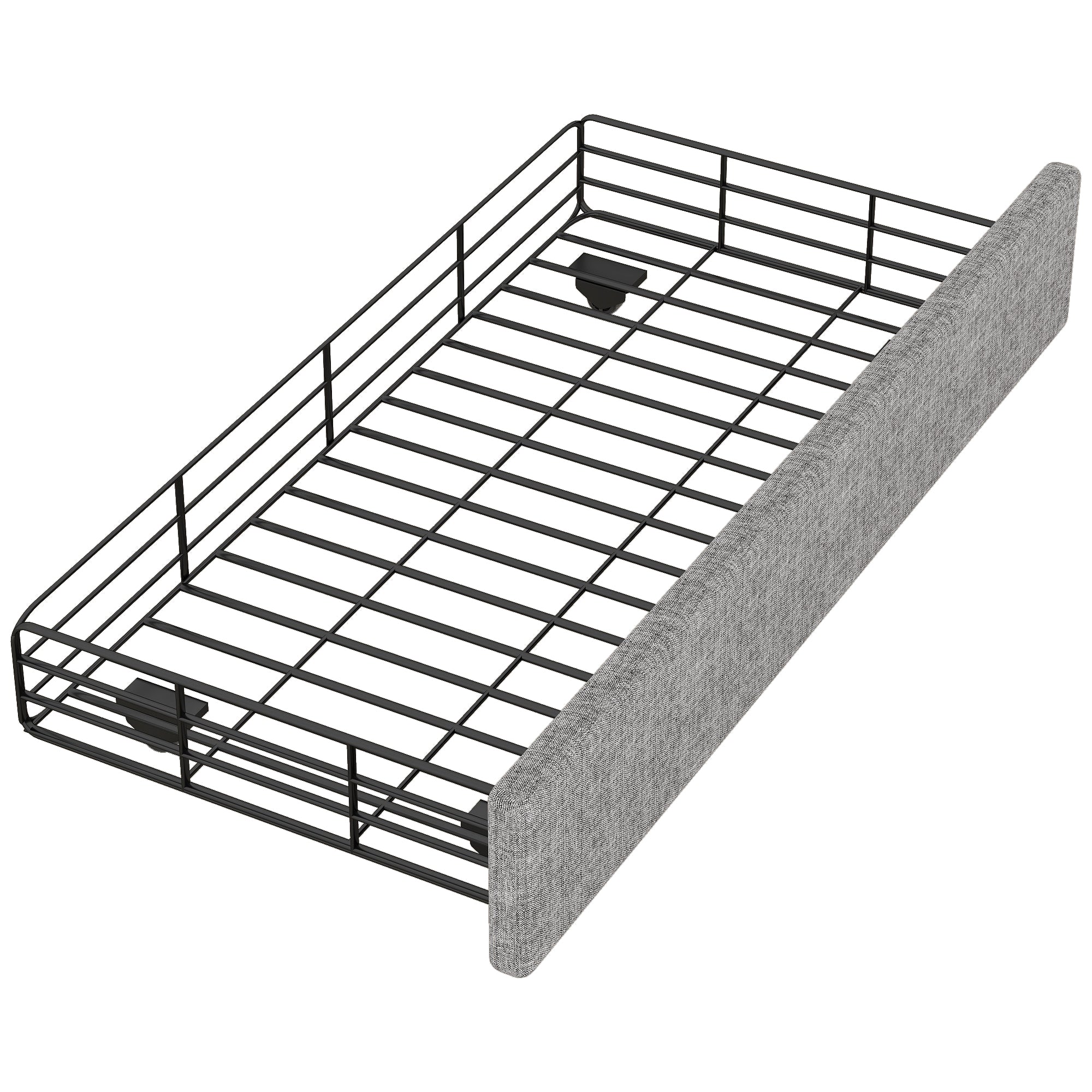 Logidon 90x200 cm gewatteerd bed grijs met opberglades