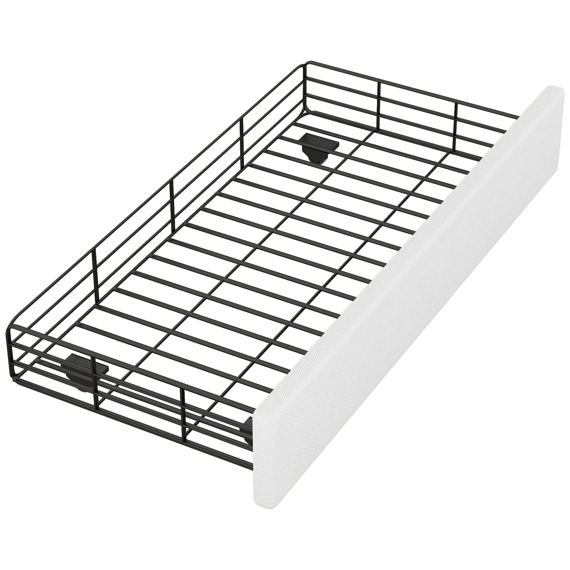 Logidon 90x200 lichtbeige gestoffeerd bed met dubbele lades met klinknagels