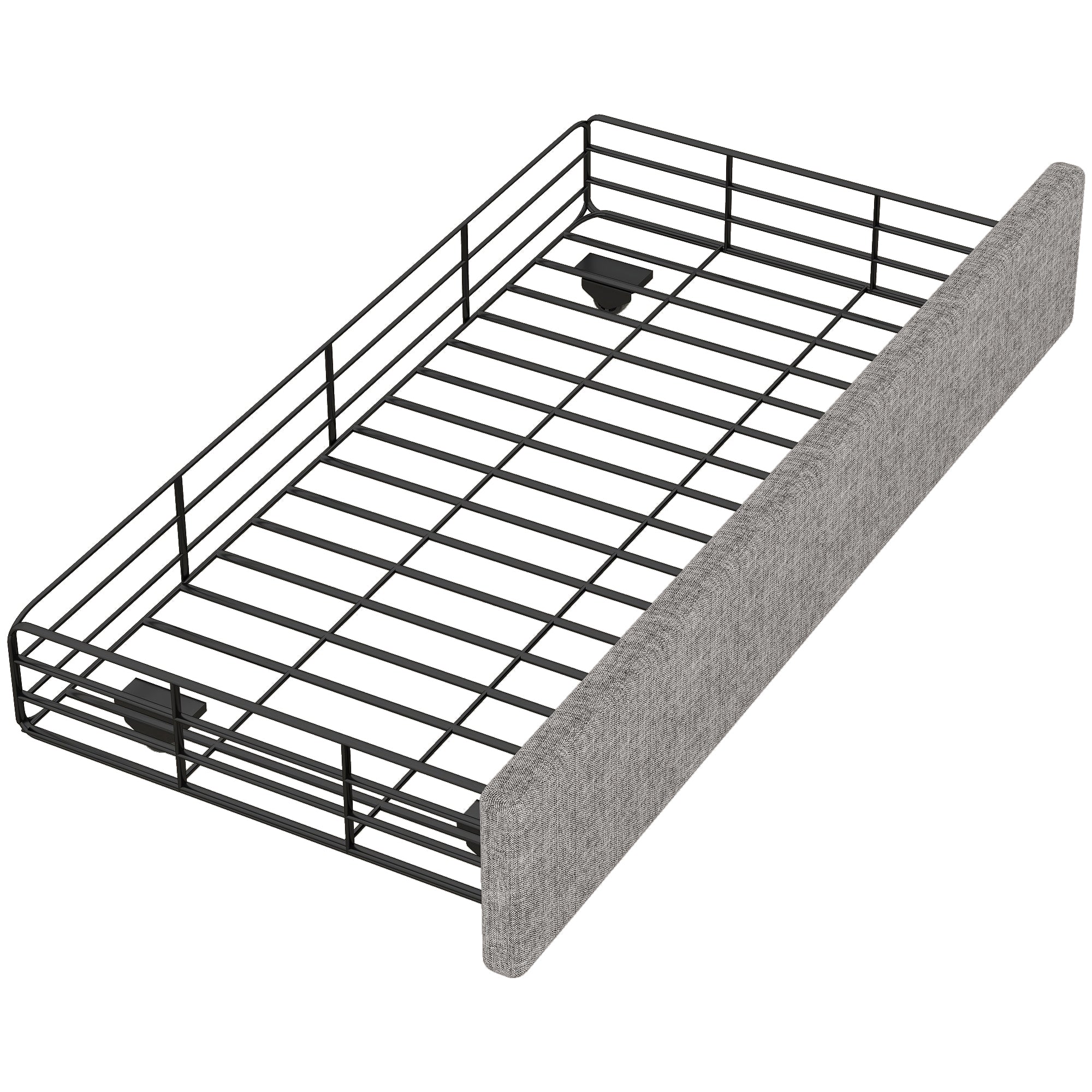 Logidon 90x200 cm gestoffeerd bed grijs met dubbele lades