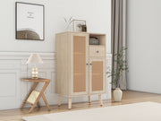 Logidon dressoir eiken 60x40x101 cm met 2 rotan deuren en 1 lade