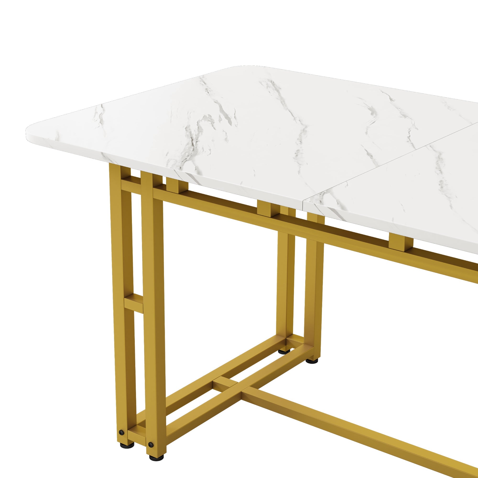 Logidon Lichte Luxe Eettafel 120x70cm Met Gouden Metalen Poten