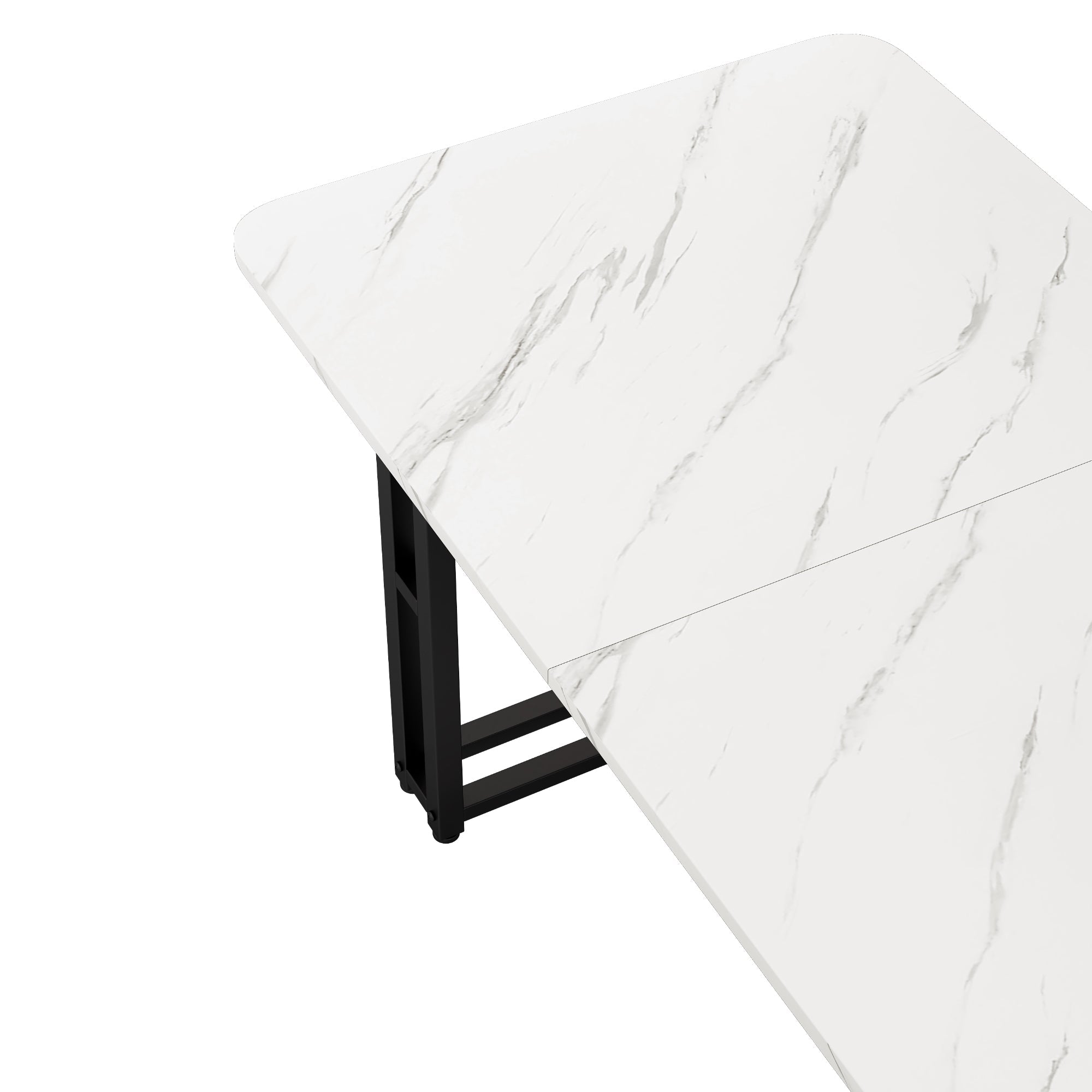 Logidon 120x70 cm lichte luxe eettafel met zwarte metalen poten