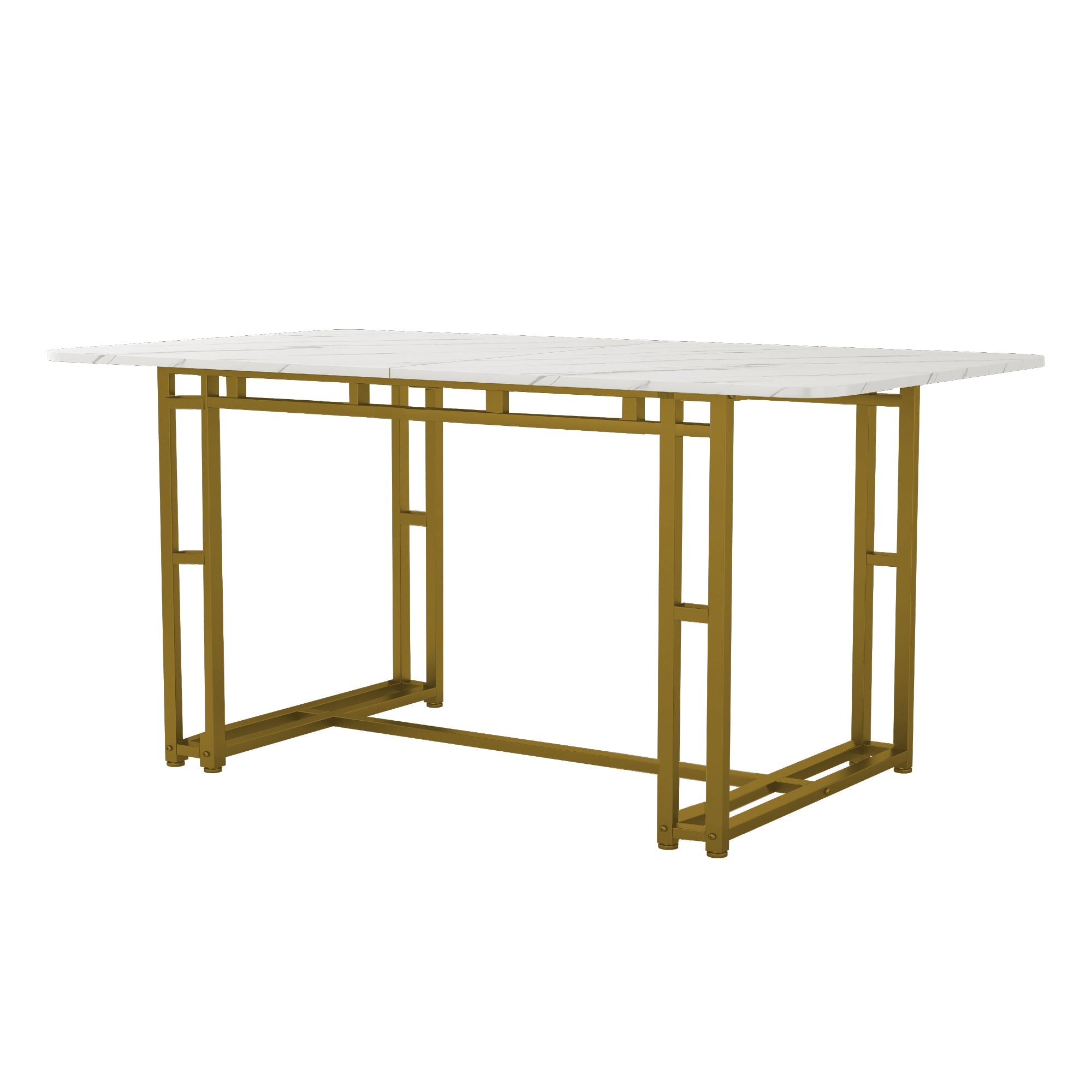 Logidon Lichte Luxe Eettafel 120x70cm Met Gouden Metalen Poten