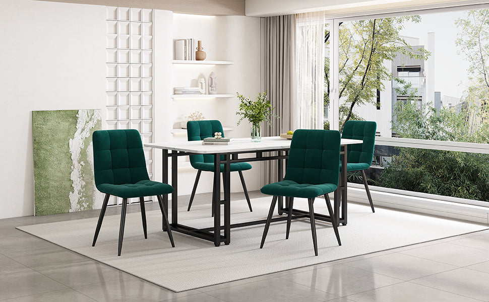 Logidon 140x80cm eettafelset zwart met 4 stoelen modern design