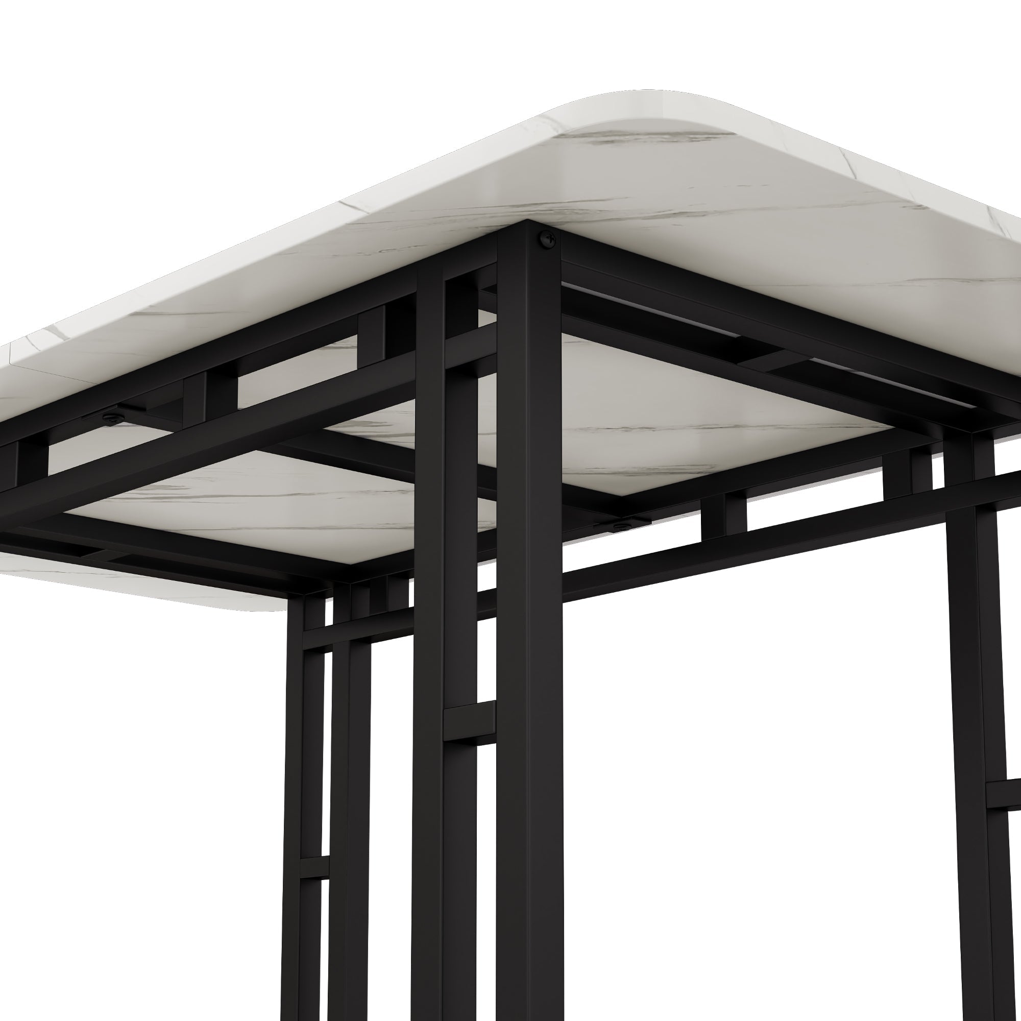 Logidon 120x70 cm lichte luxe eettafel met zwarte metalen poten