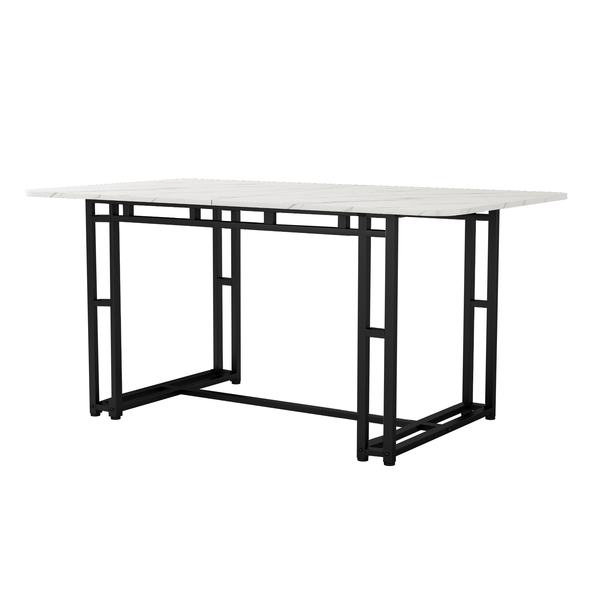 Logidon 120x70 cm lichte luxe eettafel met zwarte metalen poten