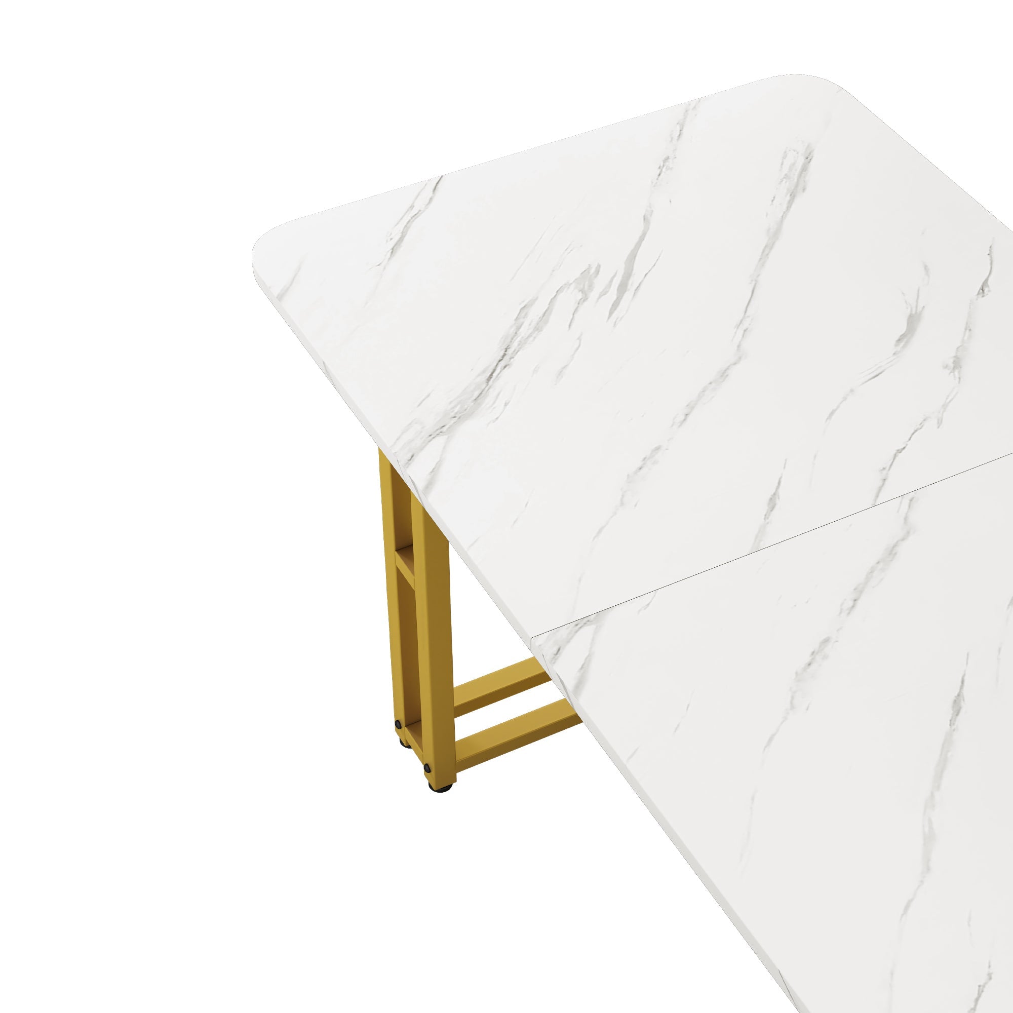 Logidon Lichte Luxe Eettafel 120x70cm Met Gouden Metalen Poten