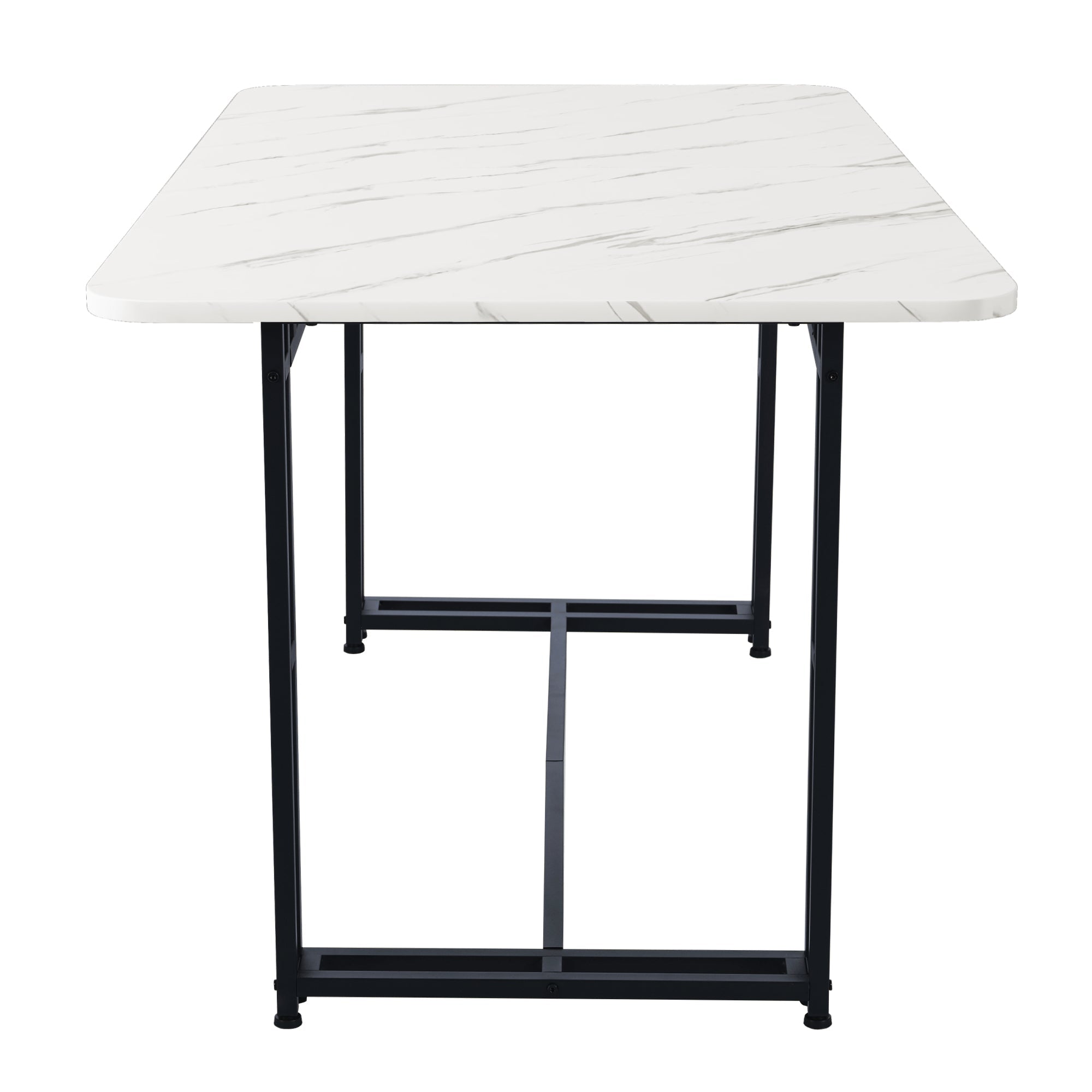 Logidon 120x70 cm lichte luxe eettafel met zwarte metalen poten