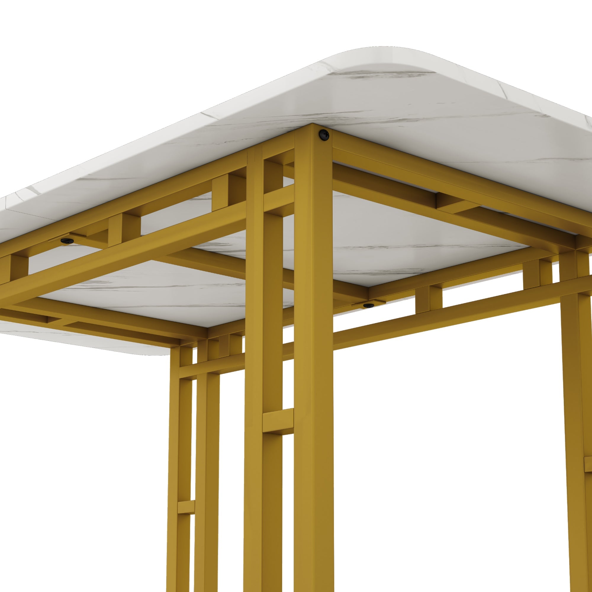 Logidon eettafel 120x70 cm set met gouden frame groen fluwelen stoelen