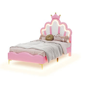 Logidon Crown Prince Bed 90x200 cm Roze met LED-lichtstrips