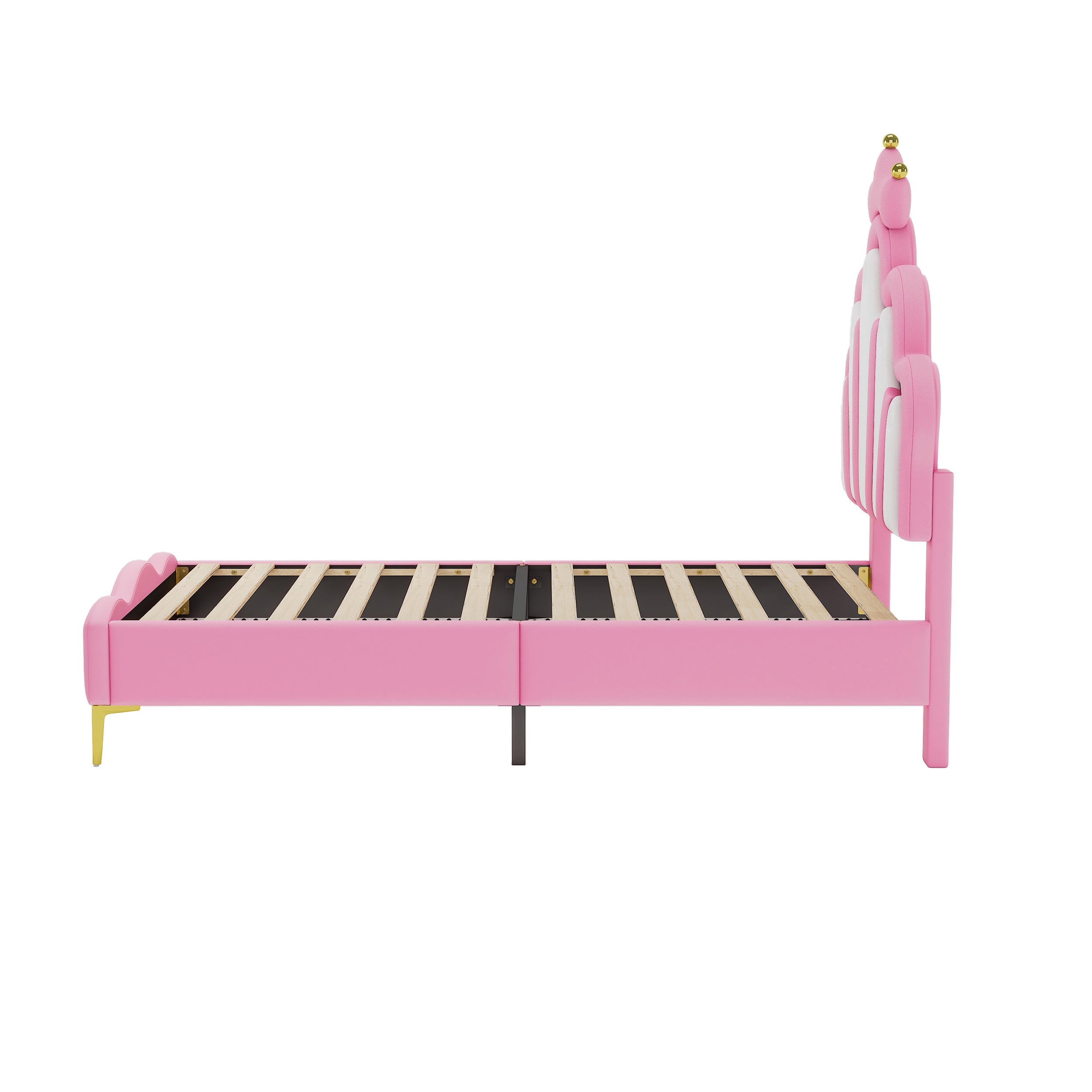 Logidon Crown Prince Bed 90x200 cm Roze met LED-lichtstrips