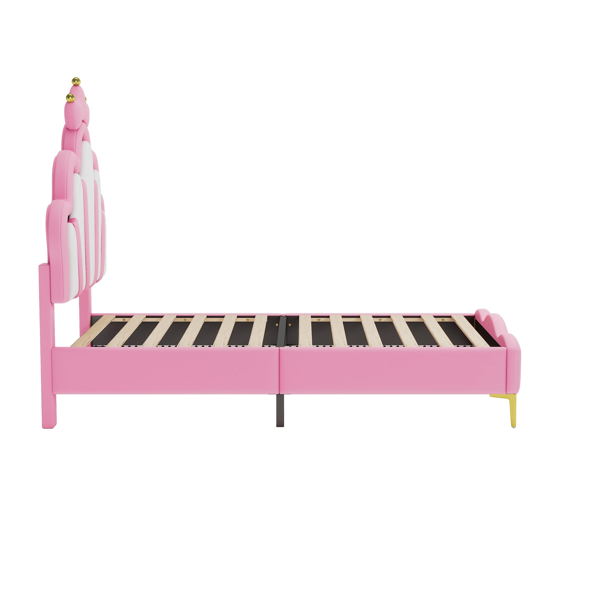 Logidon Crown Prince Bed 90x200 cm Roze met LED-lichtstrips