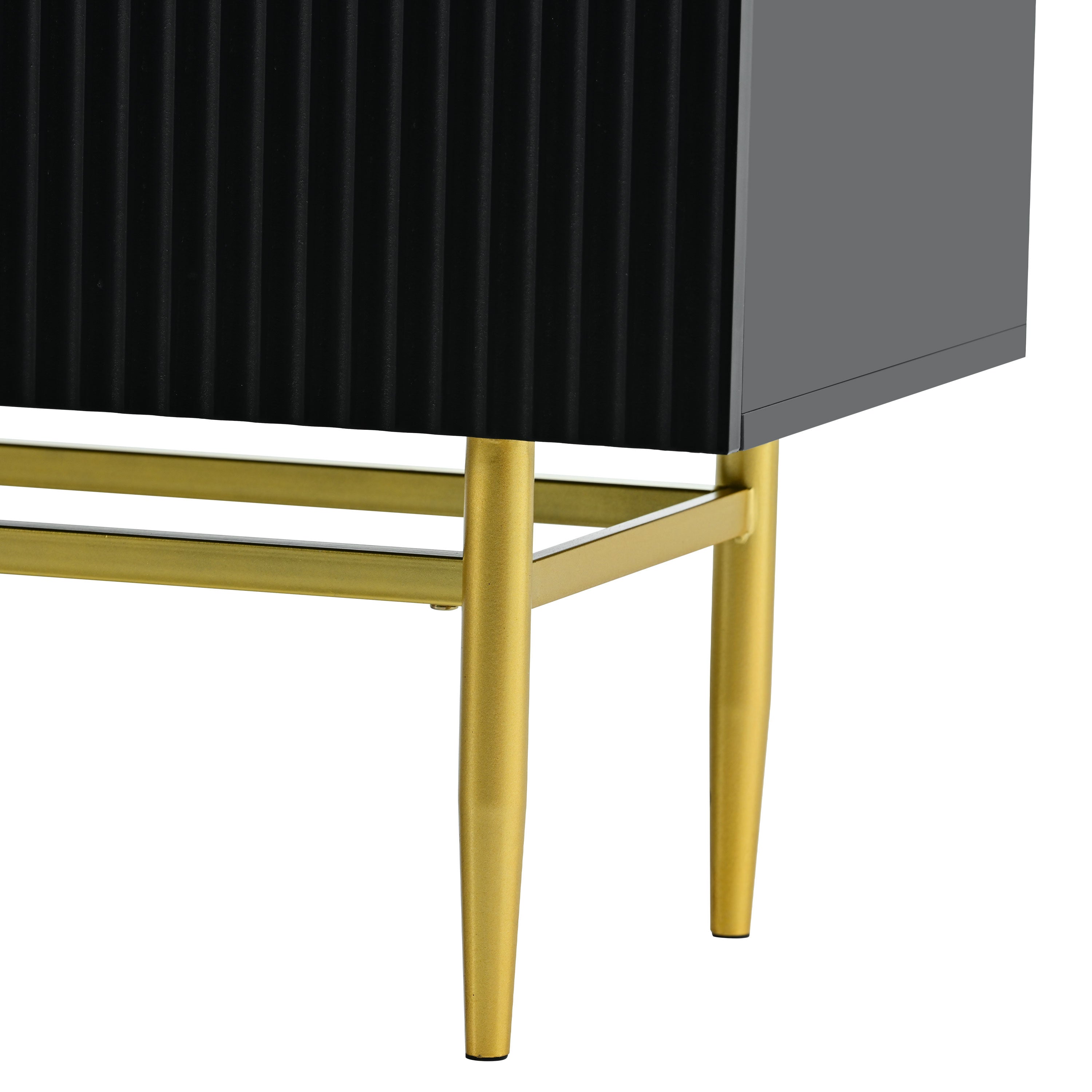 Logidon Modern Dressoir Zwart Gouden Handgrepen 152,5x40,5x80 cm