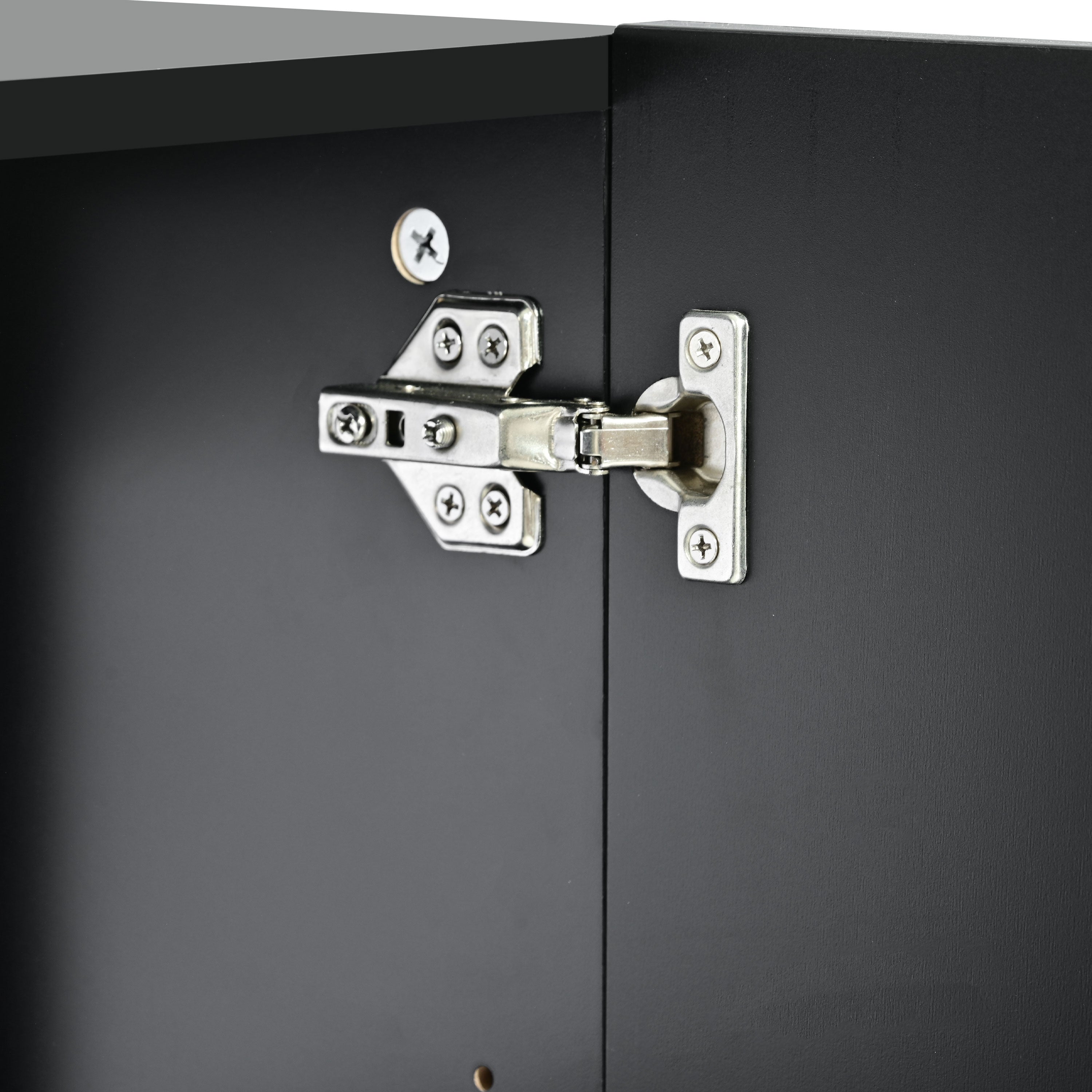 Logidon Modern Dressoir Zwart Gouden Handgrepen 152,5x40,5x80 cm
