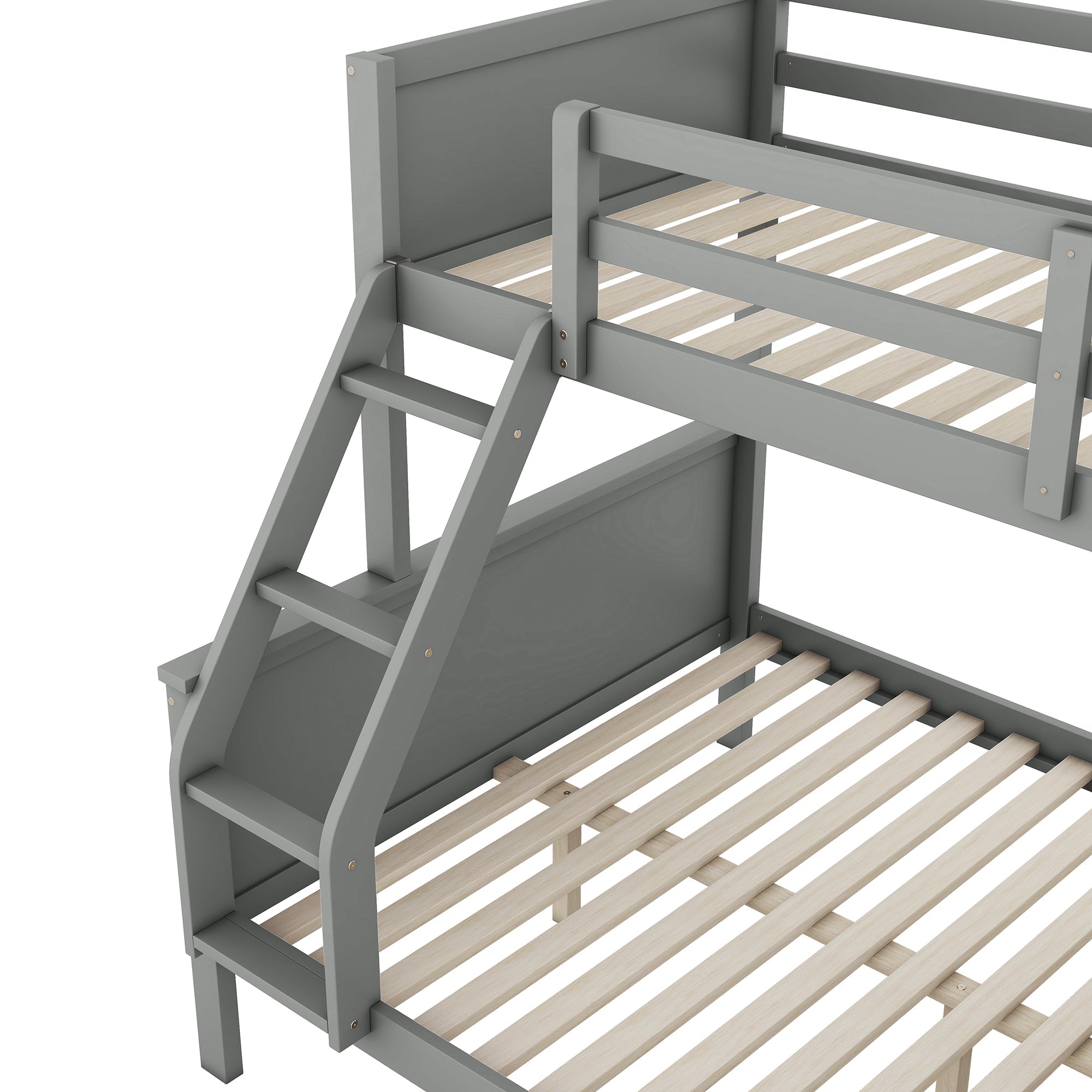 Logidon Bunk Bed With Table Large Storage Space Gray 90x200 cm