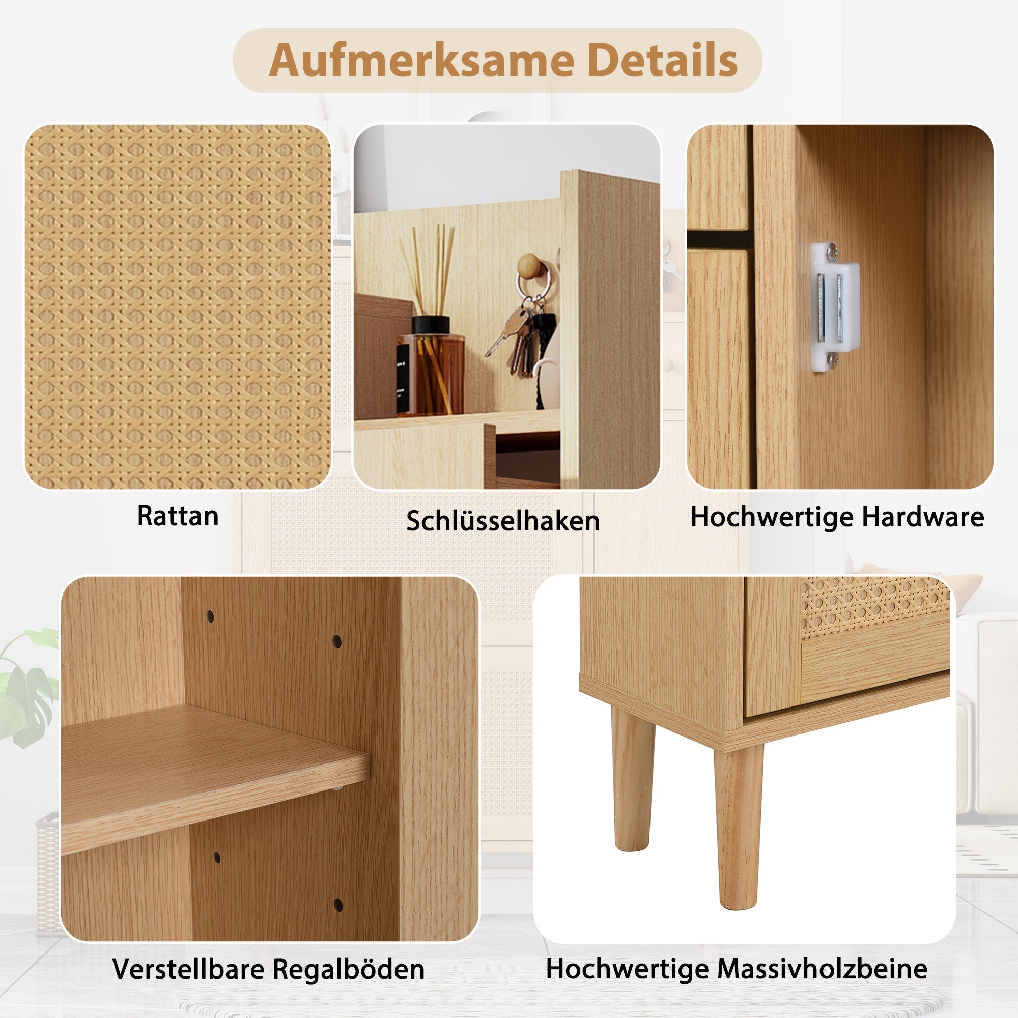 Logidon schoenenkast rotan compact voor smalle ingangen B90 H125 D17 cm