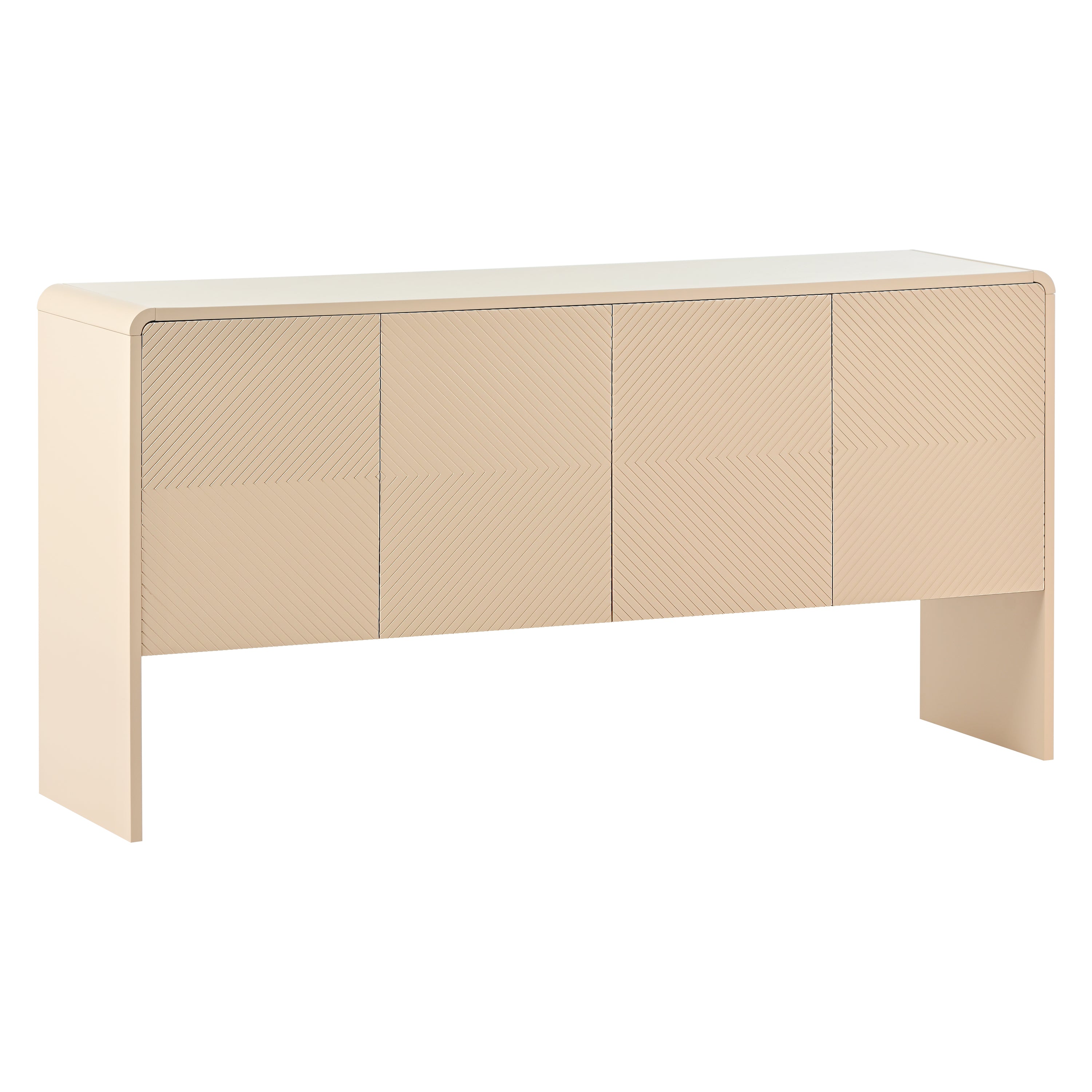 Logidon abrikozencrème dressoir met 4 deuren, push-to-open