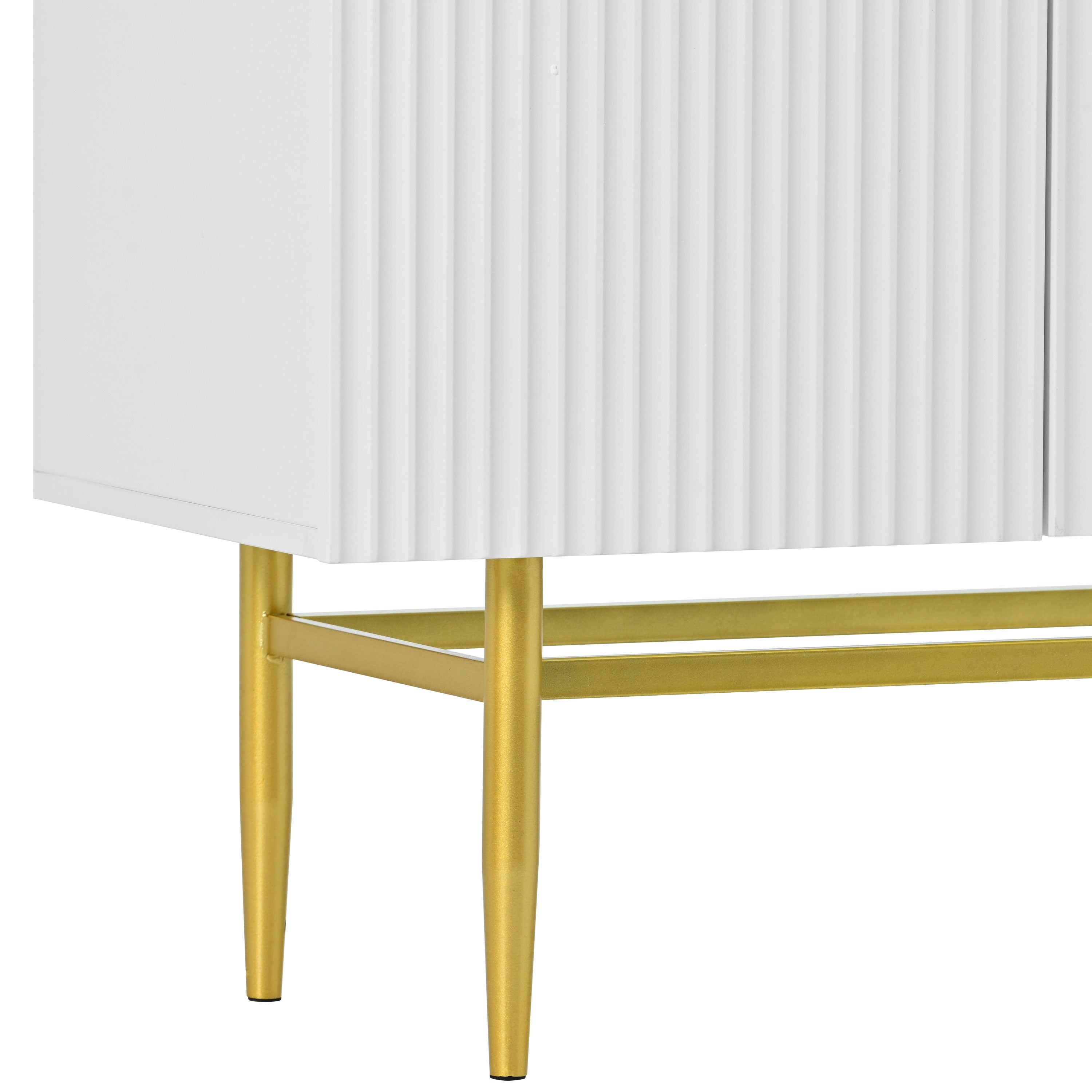 Logidon Dressoir Wit - Buffetkast met gouden handvat, 4 deuren