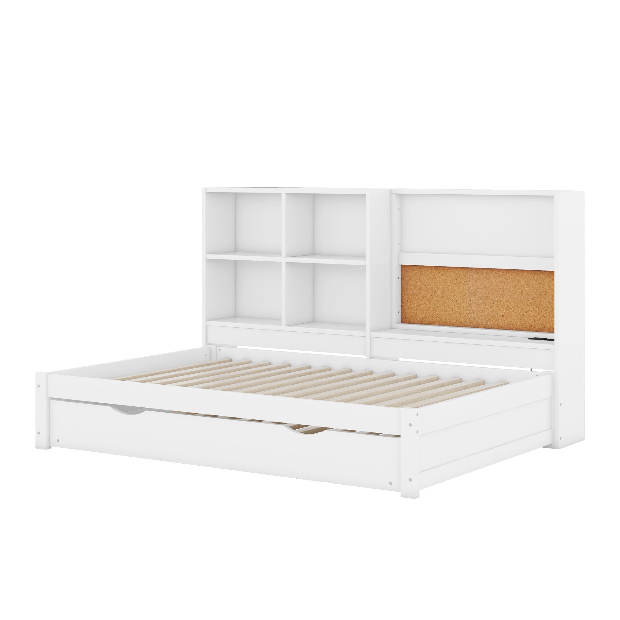 Logidon sofa bed 90x200 with pull-out bed USB charging port white