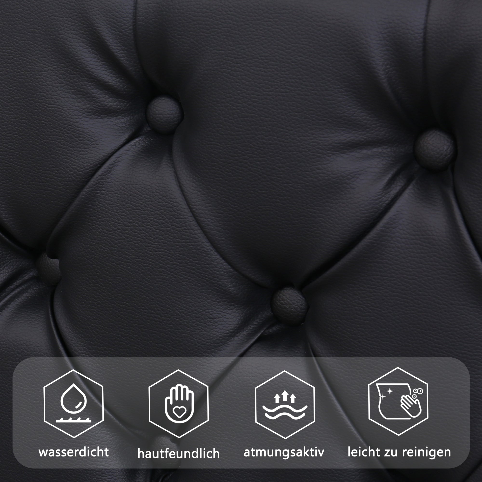 Logidon gestoffeerd bed 160x200 cm zwart kunstleer opbergruimte LED