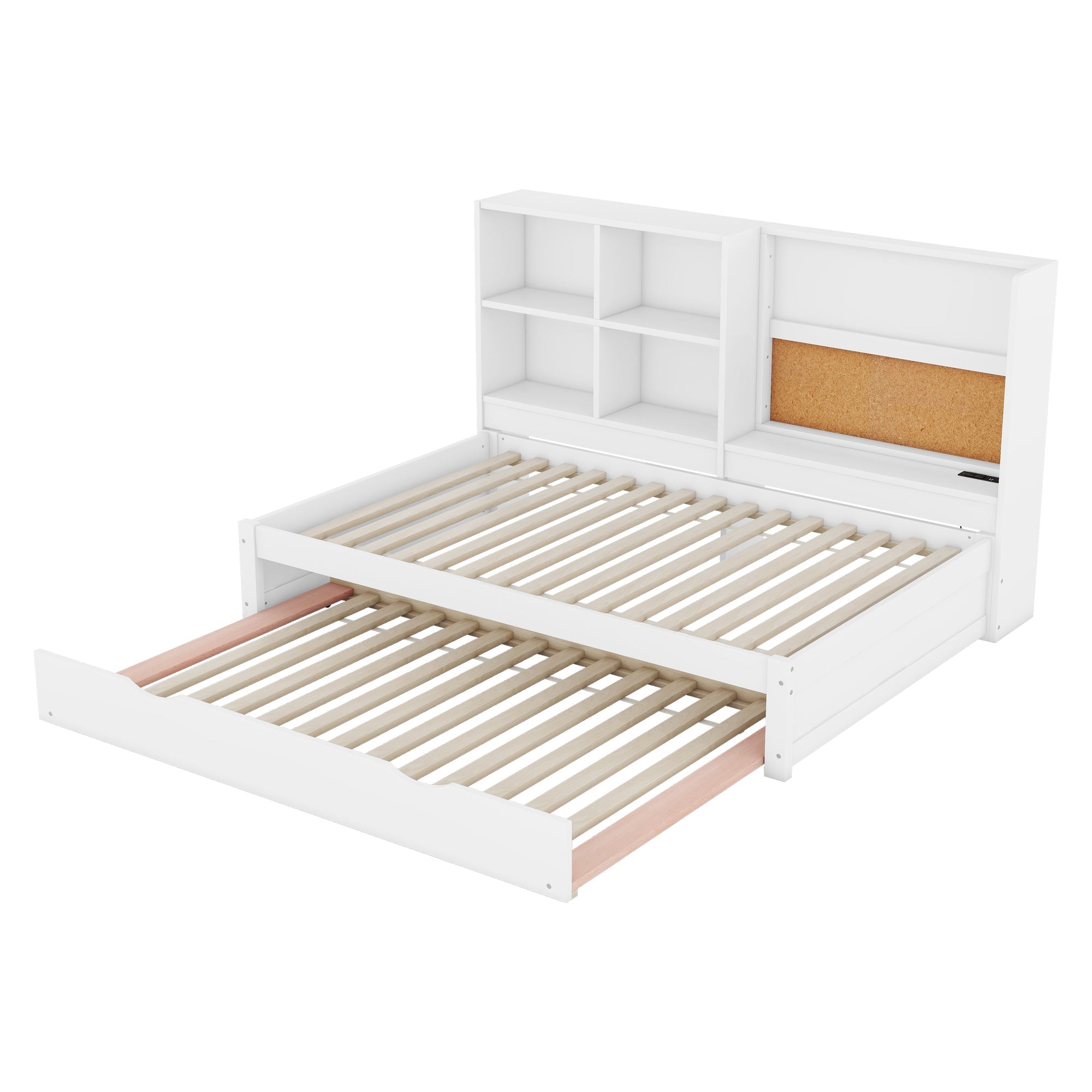 Logidon sofa bed 90x200 with pull-out bed USB charging port white