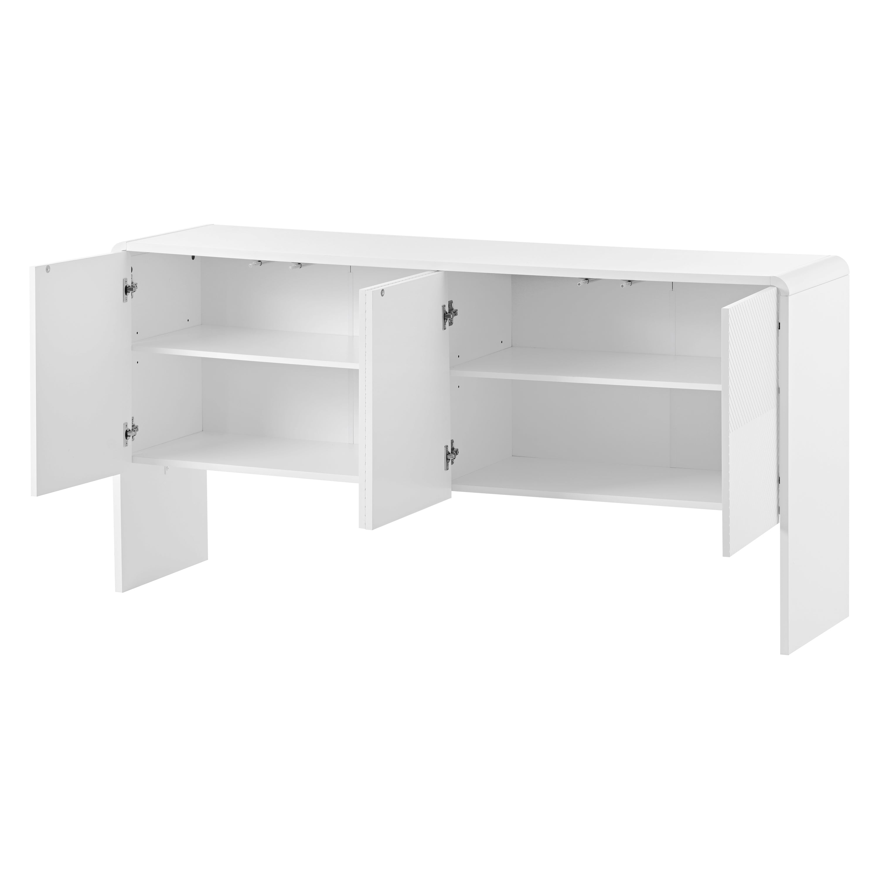 Logidon dressoir wit 152,5 x 40 x 76,5 cm met push-to-open, 4 deuren