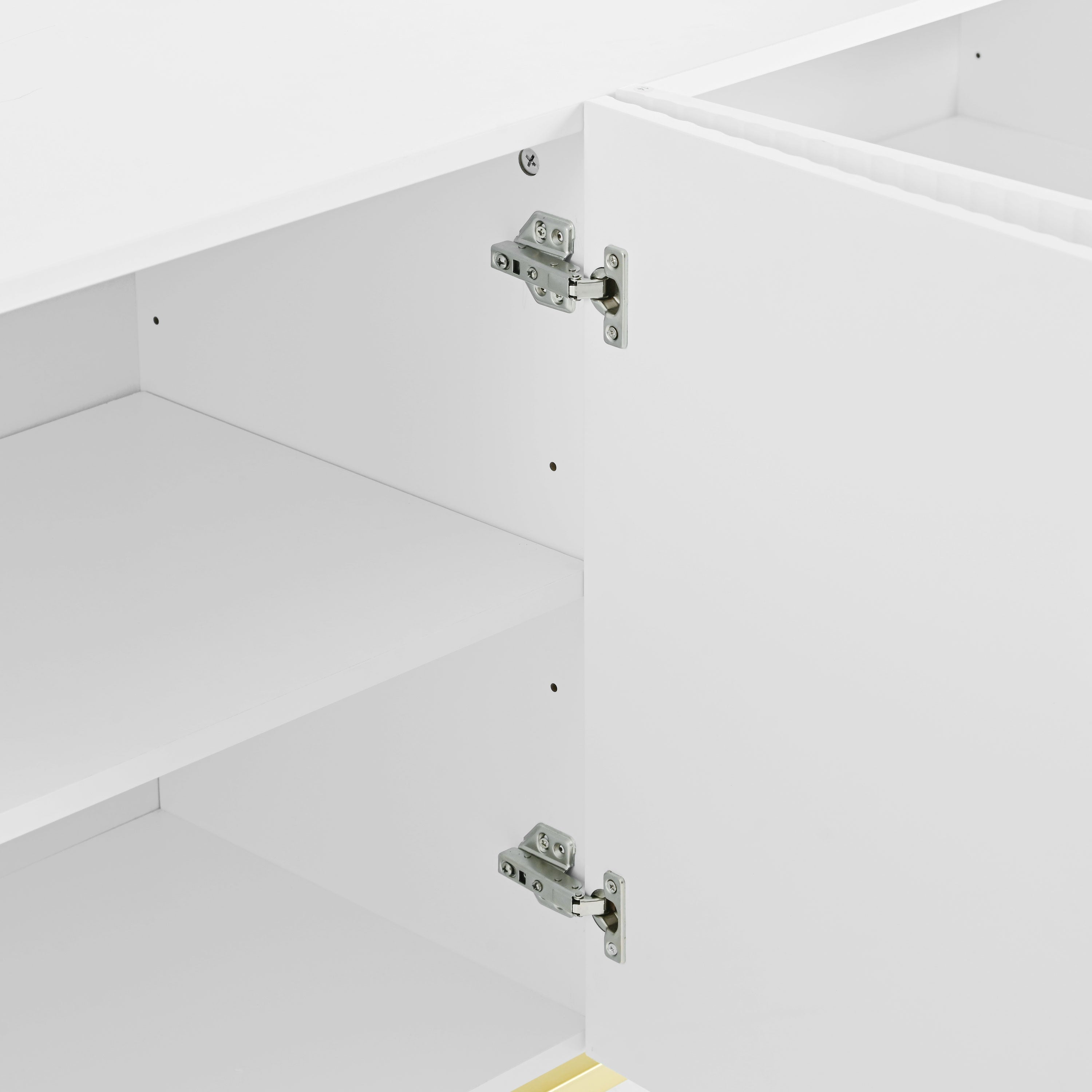 Logidon Dressoir Wit - Buffetkast met gouden handvat, 4 deuren