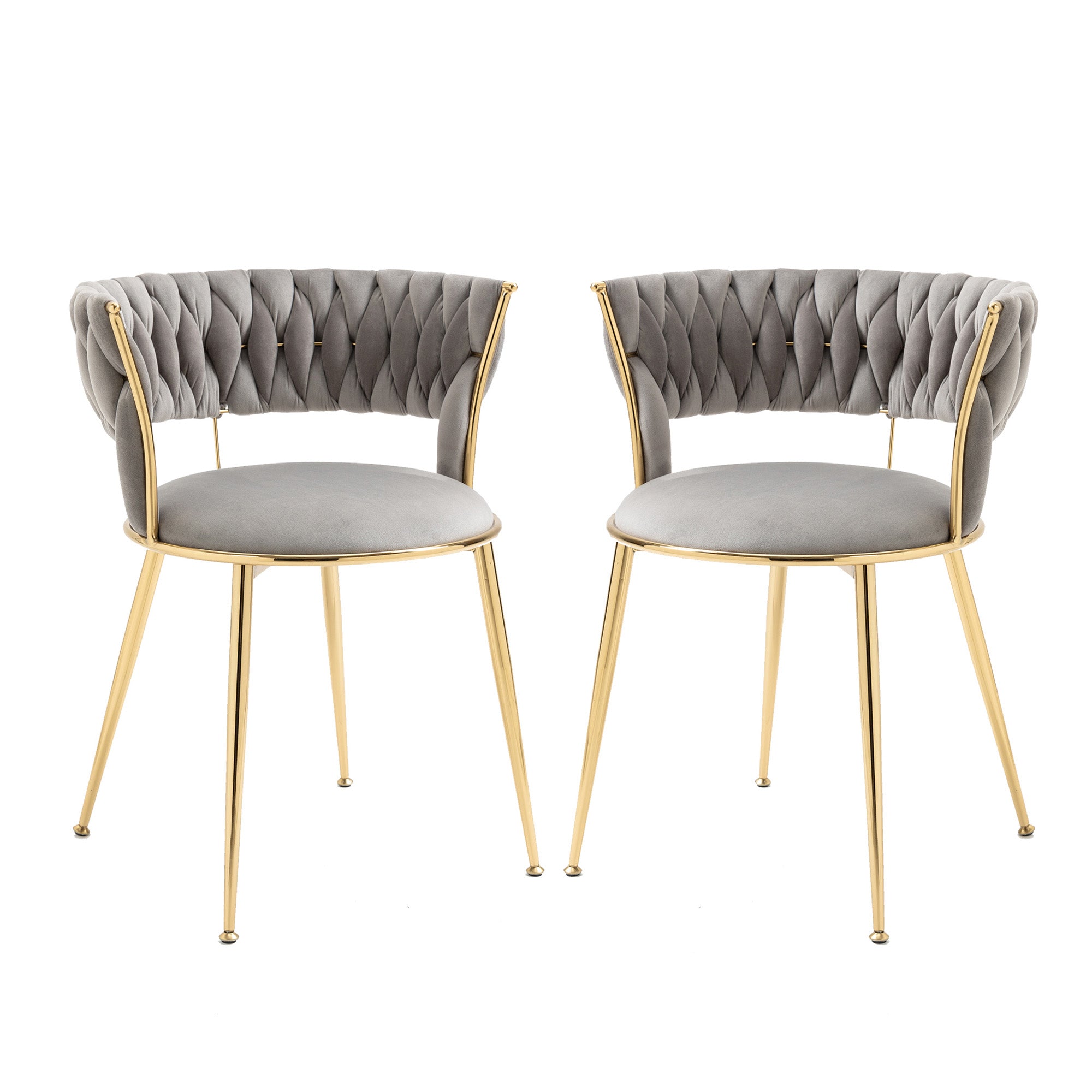Logidon fluwelen eetkamerstoelen set van 2 grijs en goud Elegance