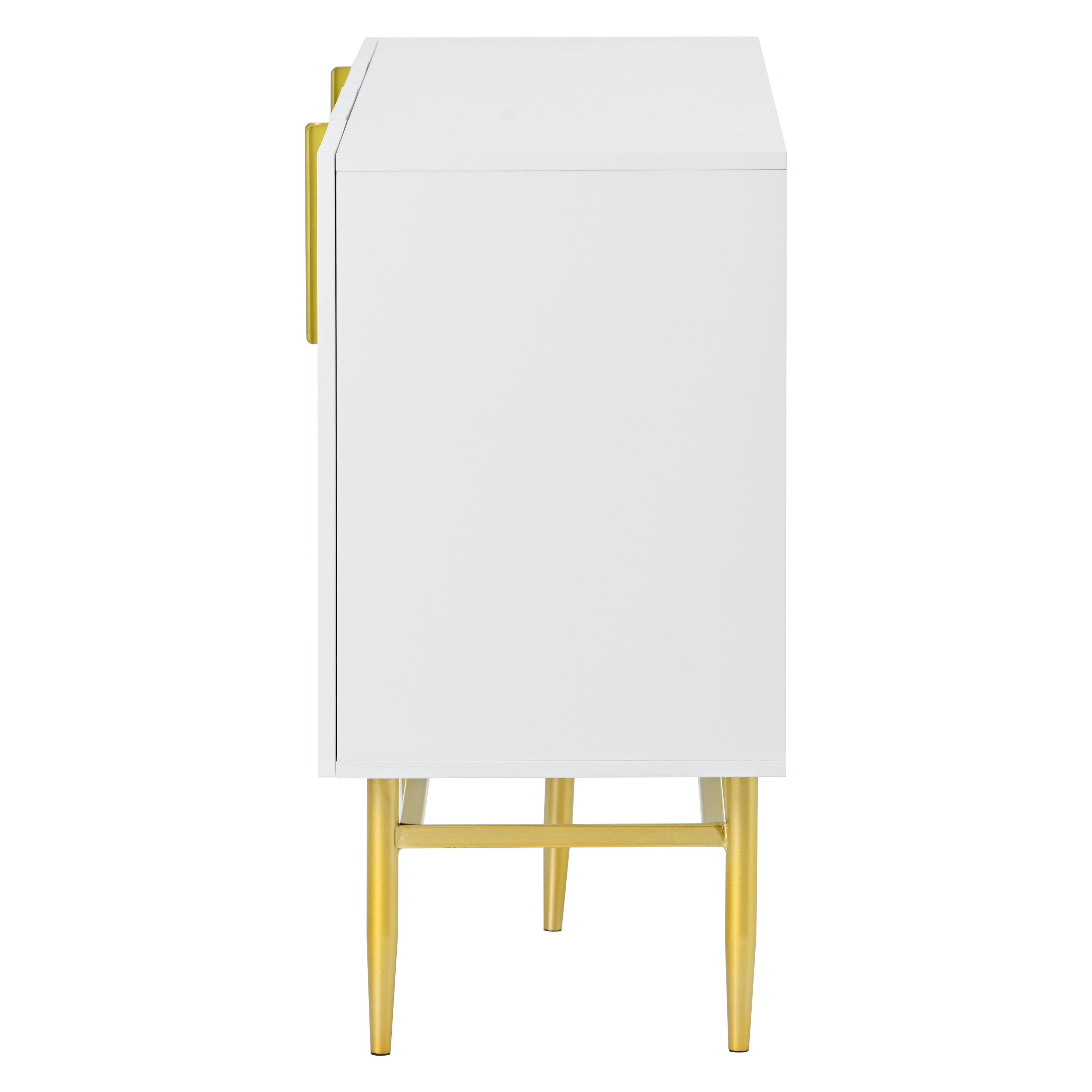 Logidon Dressoir Wit - Buffetkast met gouden handvat, 4 deuren