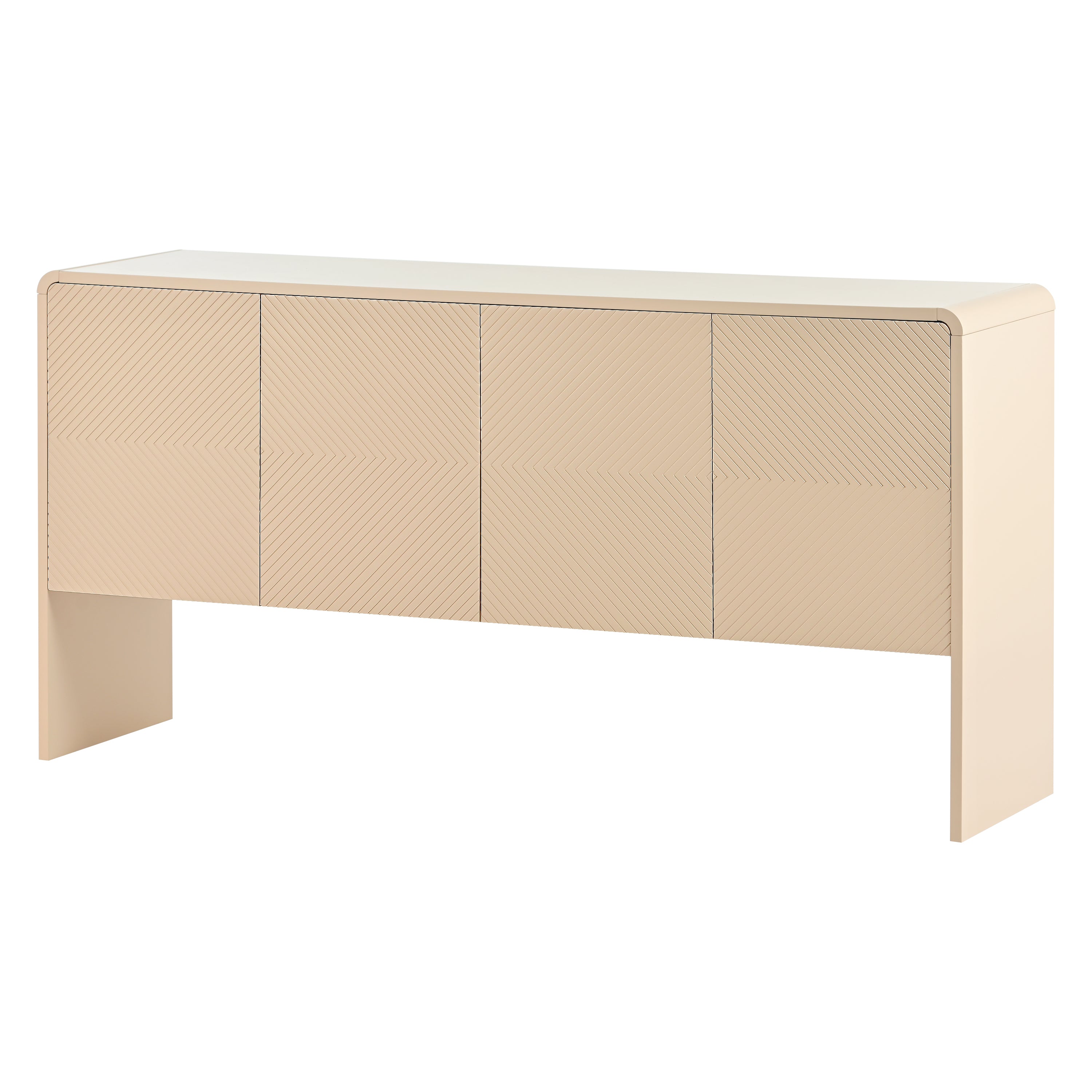 Logidon abrikozencrème dressoir met 4 deuren, push-to-open