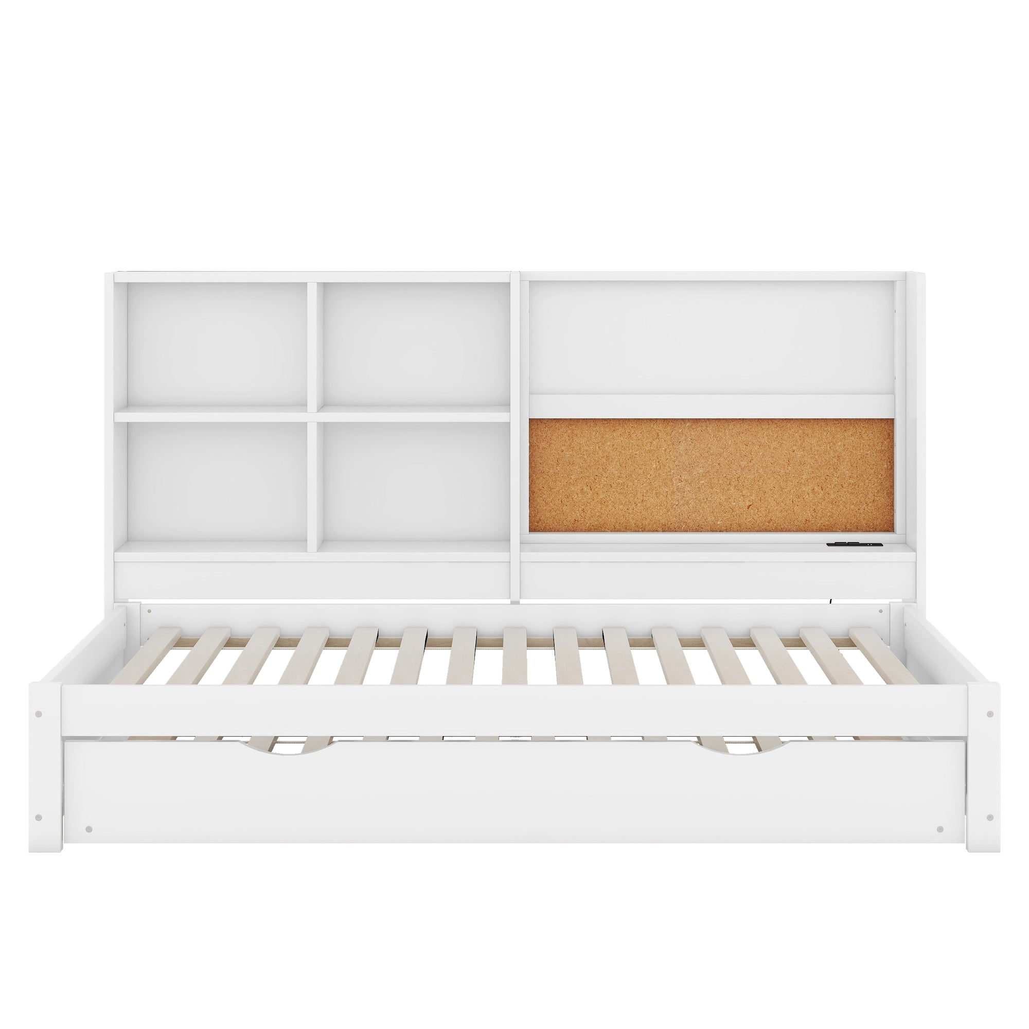 Logidon sofa bed 90x200 with pull-out bed USB charging port white
