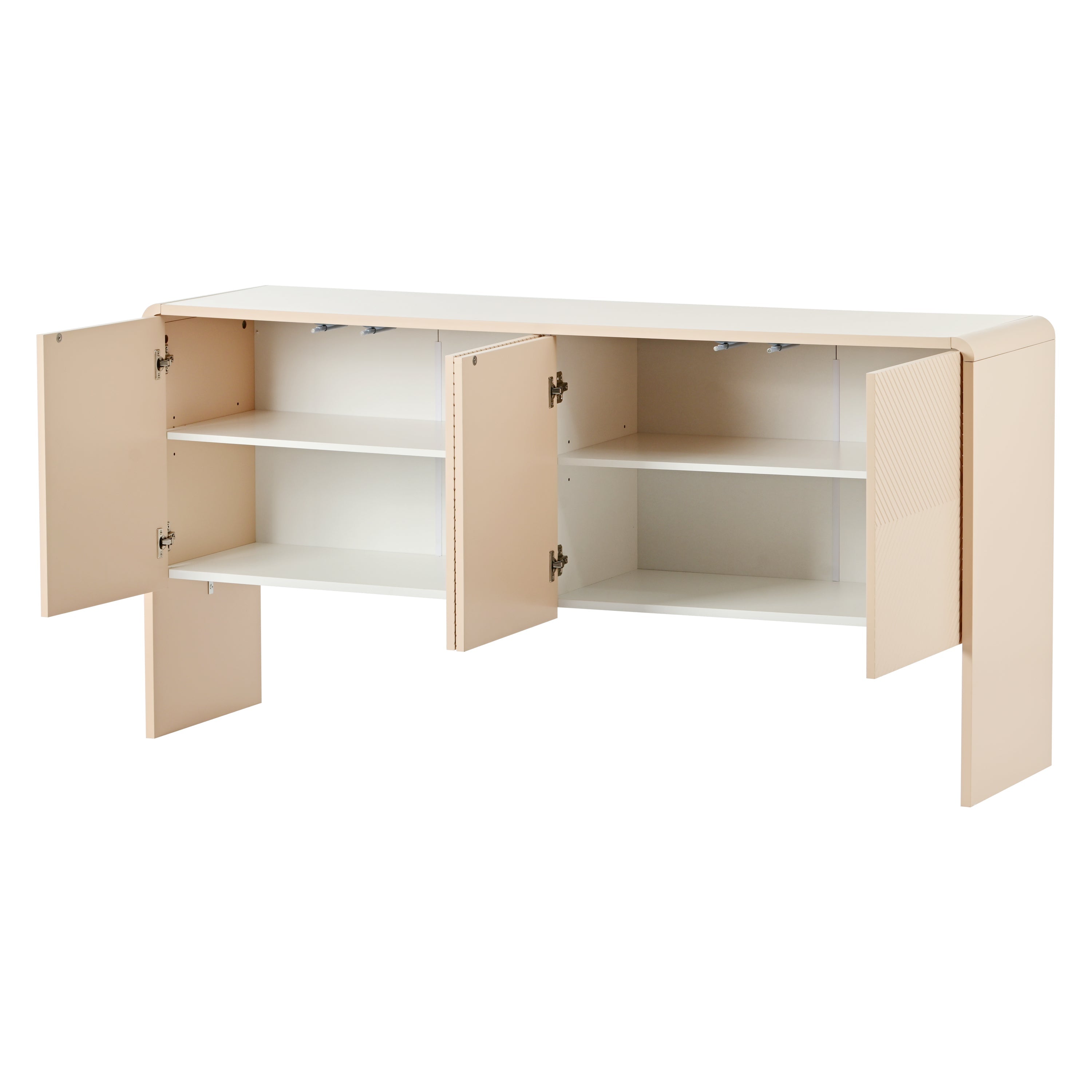 Logidon abrikozencrème dressoir met 4 deuren, push-to-open