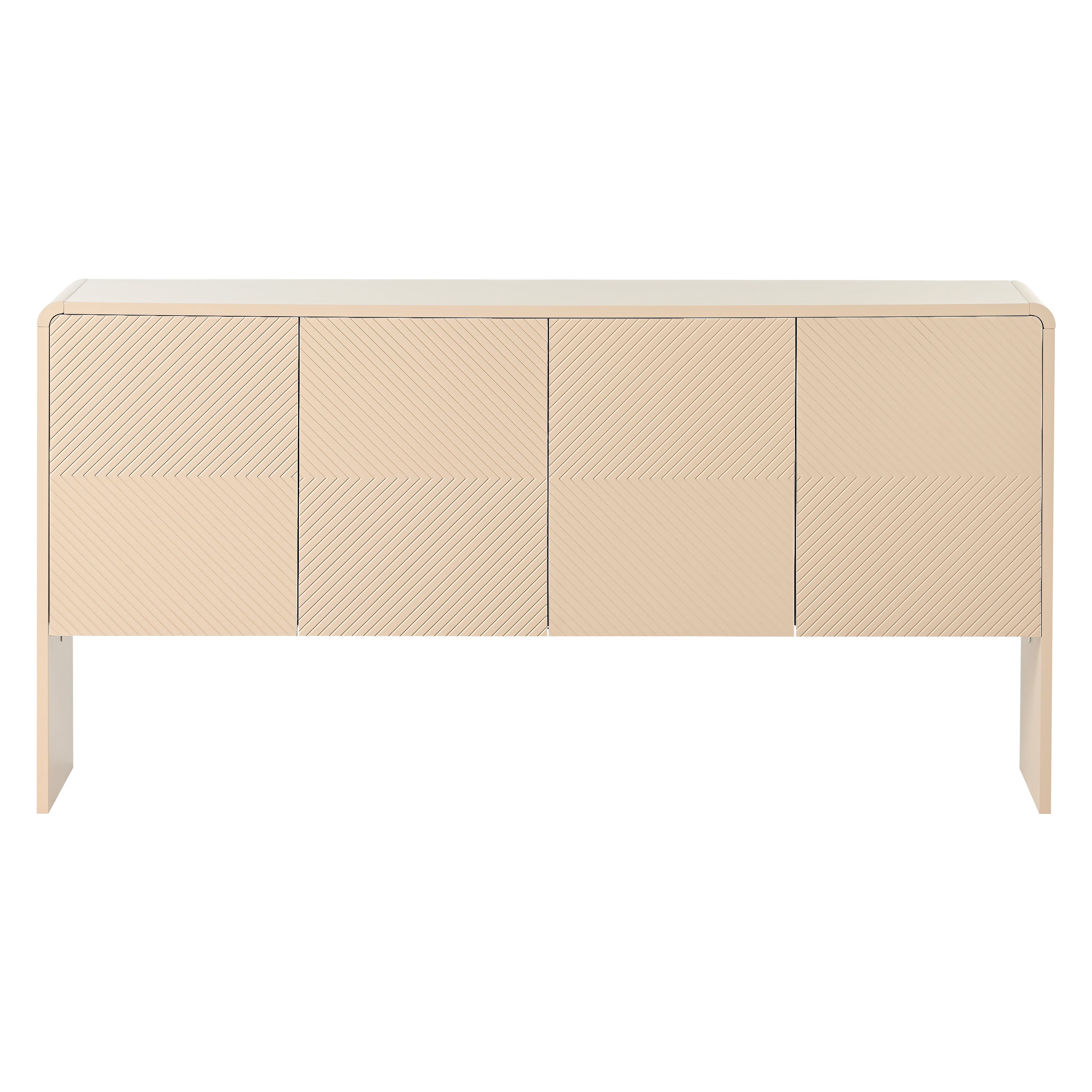 Logidon abrikozencrème dressoir met 4 deuren, push-to-open