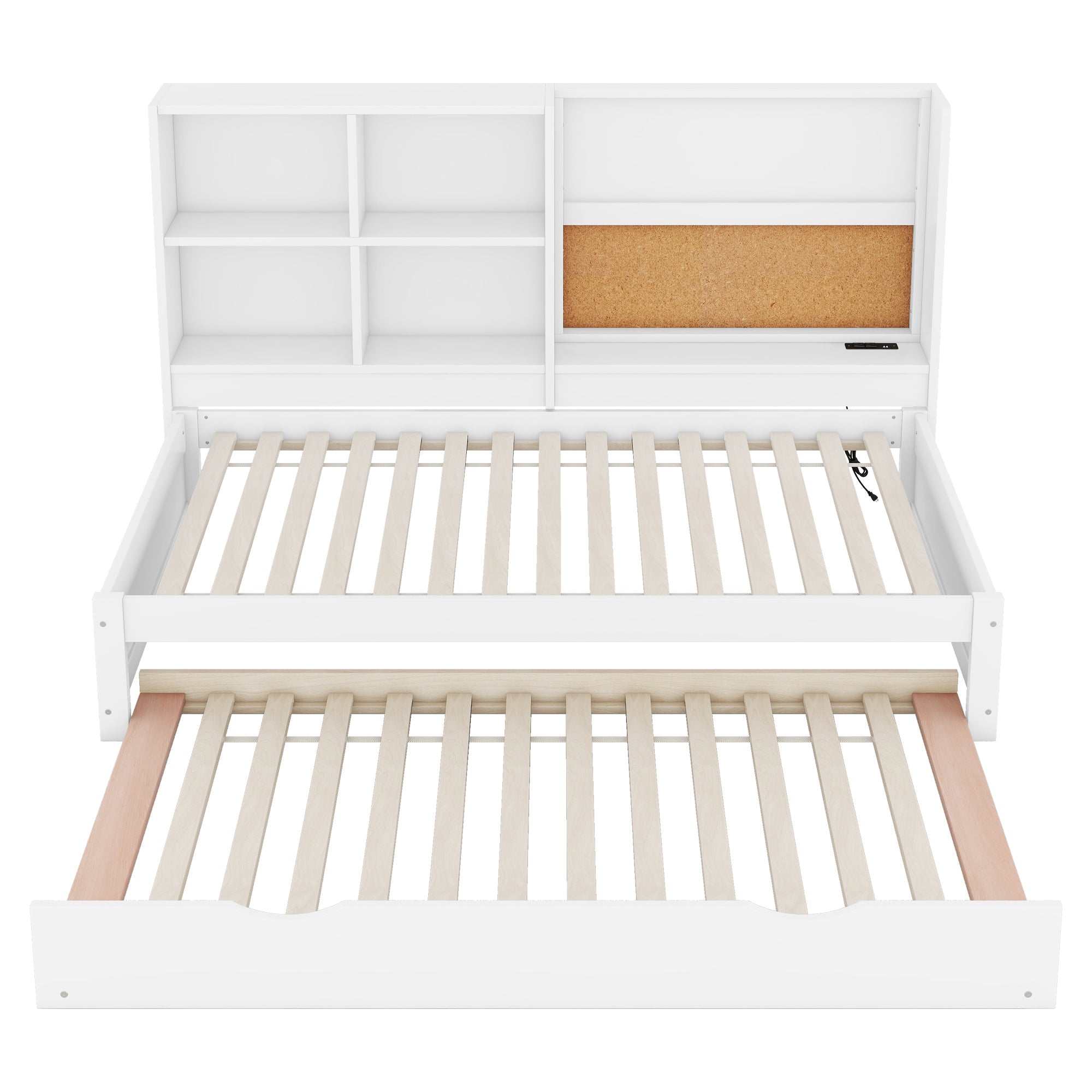 Logidon sofa bed 90x200 with pull-out bed USB charging port white