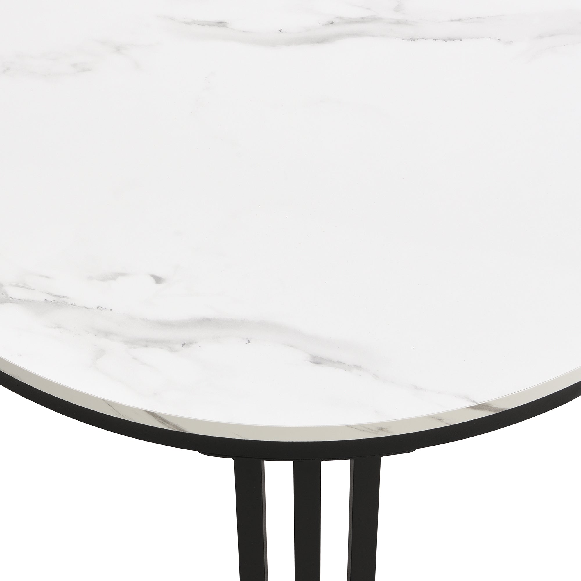 Logidon 2-in-1 ronde MDF salontafel zwart met glanzend marmerpatroon