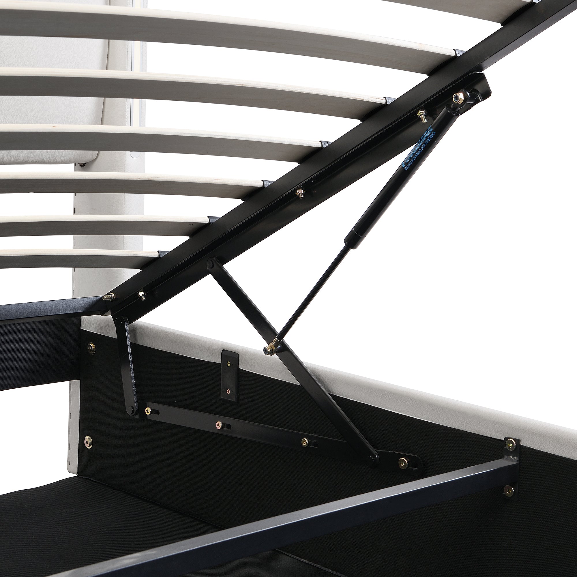 Logidon Binaural LED gestoffeerd bed 140 x 200 cm wit met opbergruimte