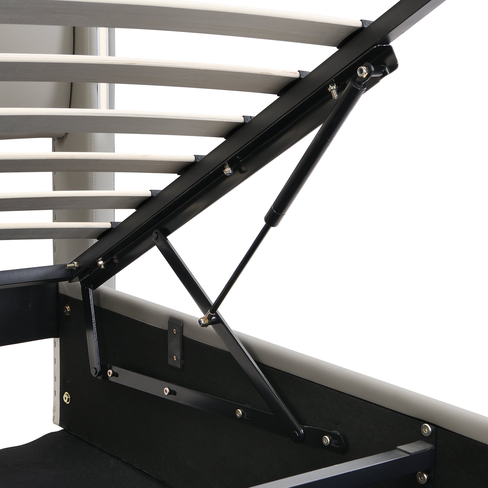 Logidon LED gestoffeerd bed 180x200 cm grijs verstelbaar hoofdbord USB