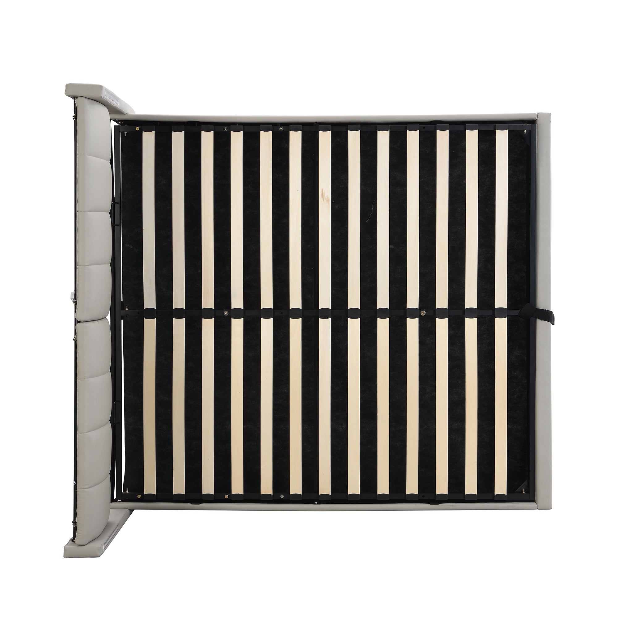 Logidon gestoffeerd bed 140x200 grijs met LED USB opbergruimte