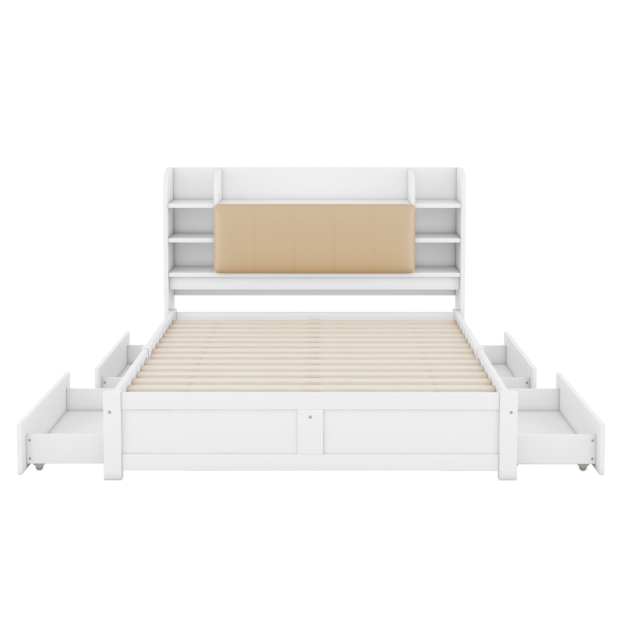 Logidon bed 160x200 wit met opklapbaar hoofdeinde en vier lades