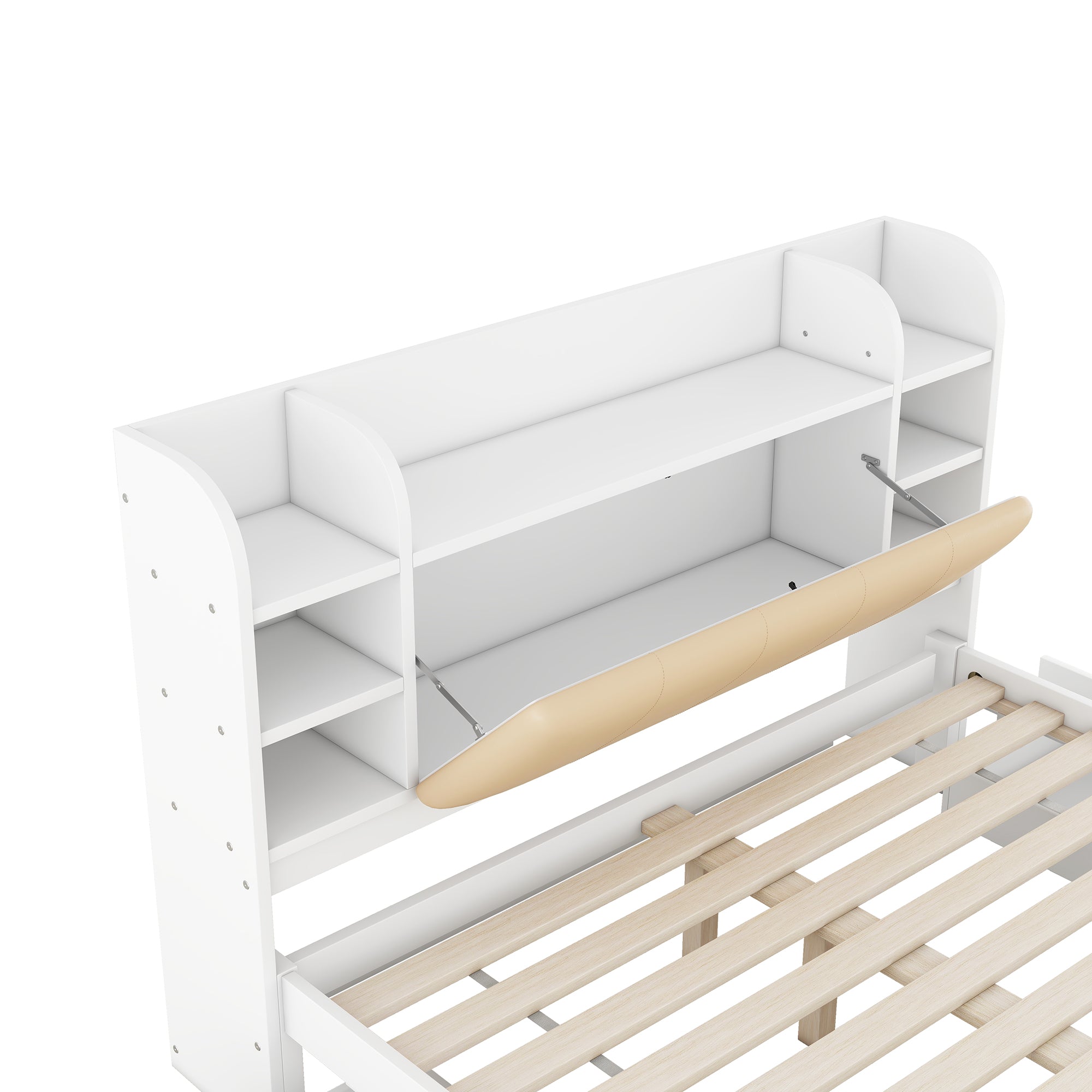 Logidon bed 160x200 wit met opklapbaar hoofdeinde en vier lades