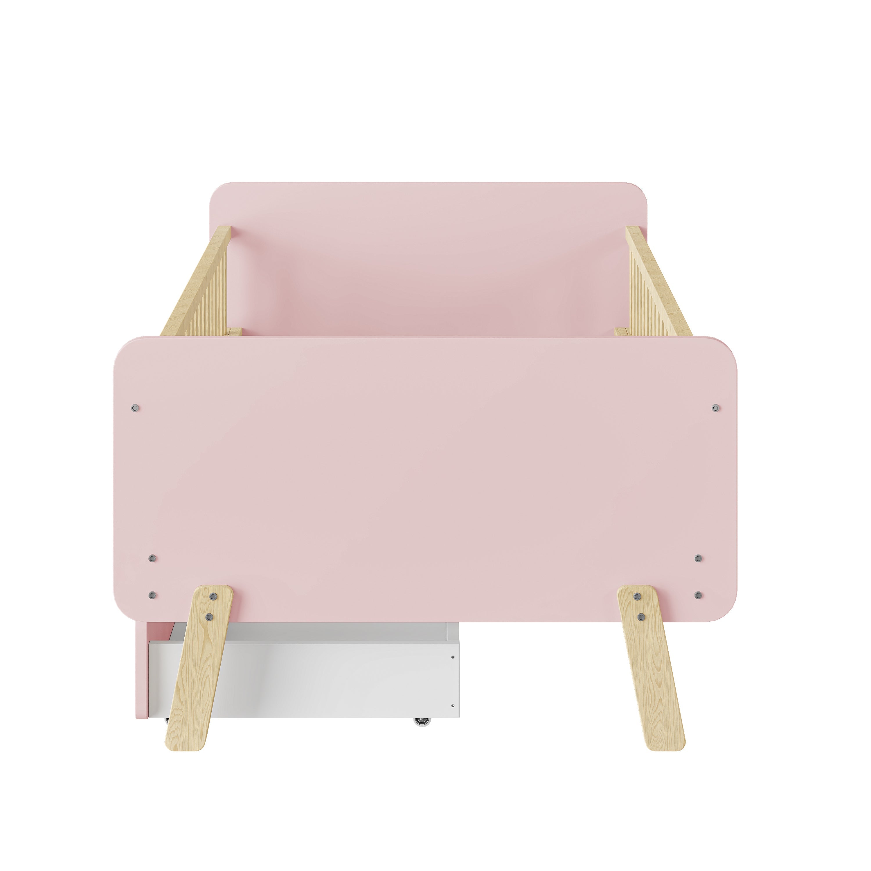 Logidon kinderbed 90x190 roze met 2 lades massief houten lattenbodem