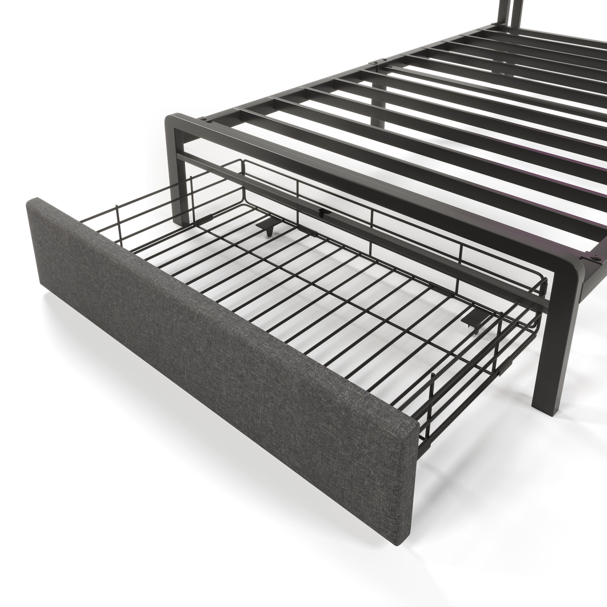 Logidon upholstered bed 90x200 USB Type C charging function storage space headboard