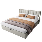 Logidon gestoffeerd bed 140x200 grijs met LED USB opbergruimte