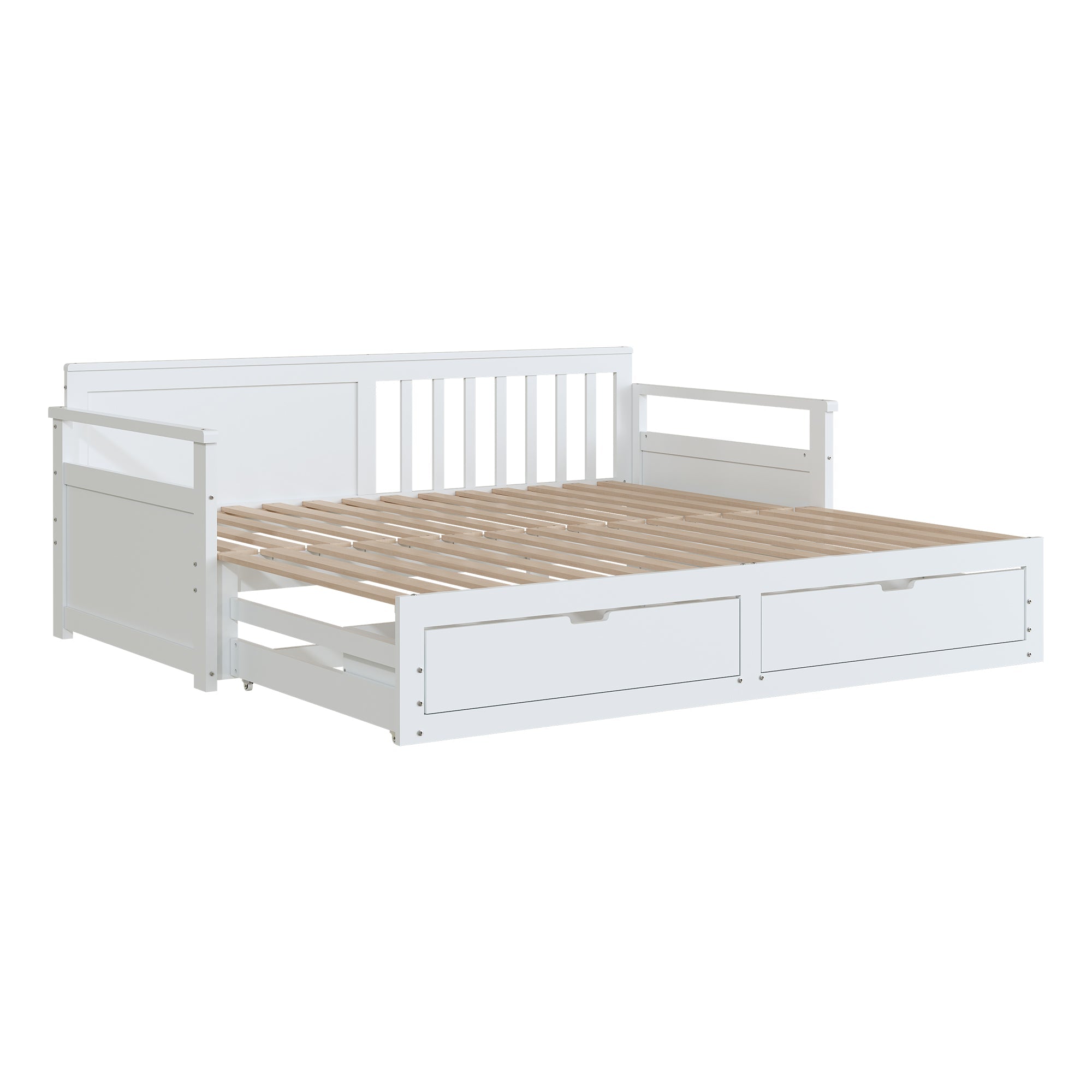 Logidon daybed two in one white 90x190cm with drawers pull-out bed