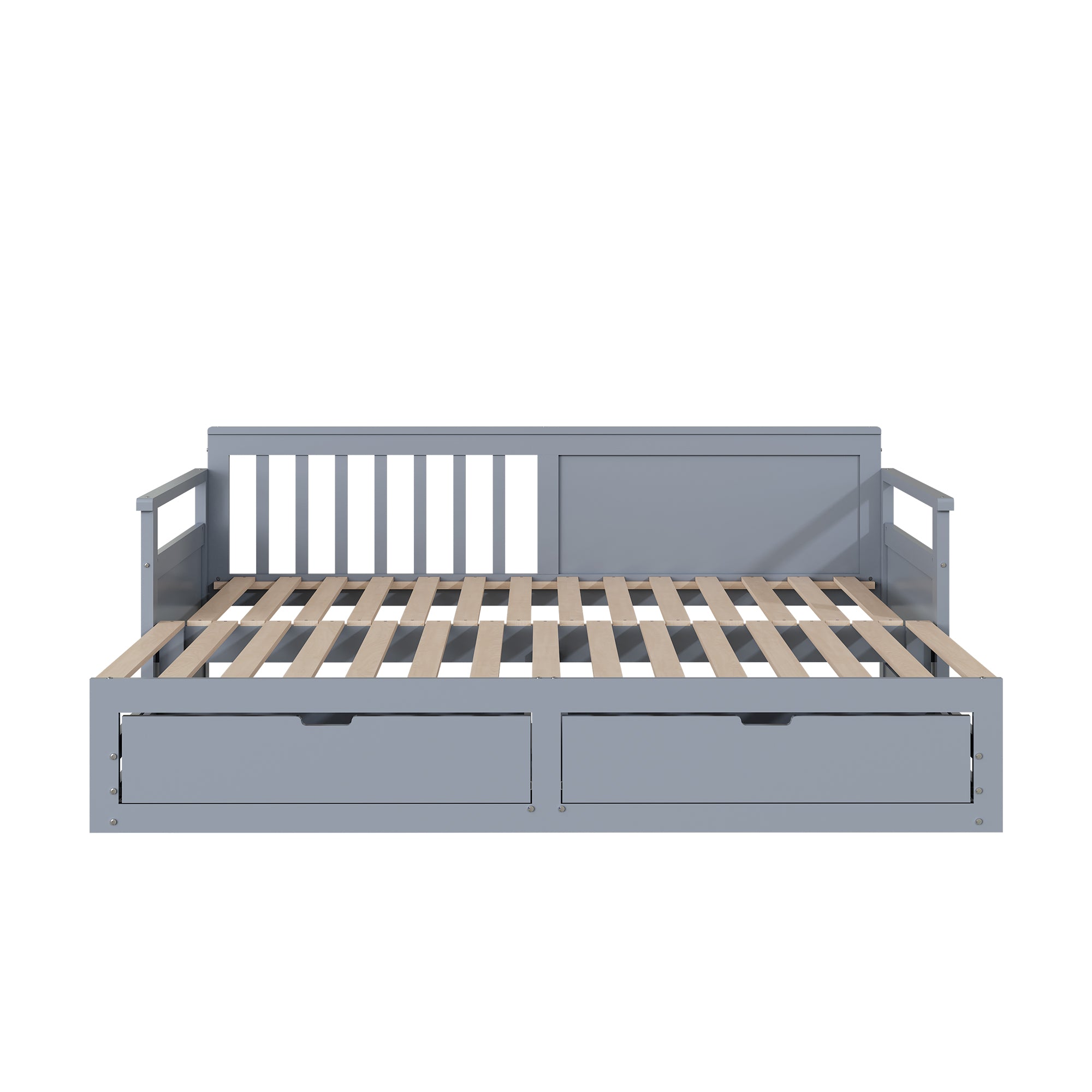 Logidon twee-in-één dagbed 90x190 cm grijs, opbergruimte, uitschuifbaar bed
