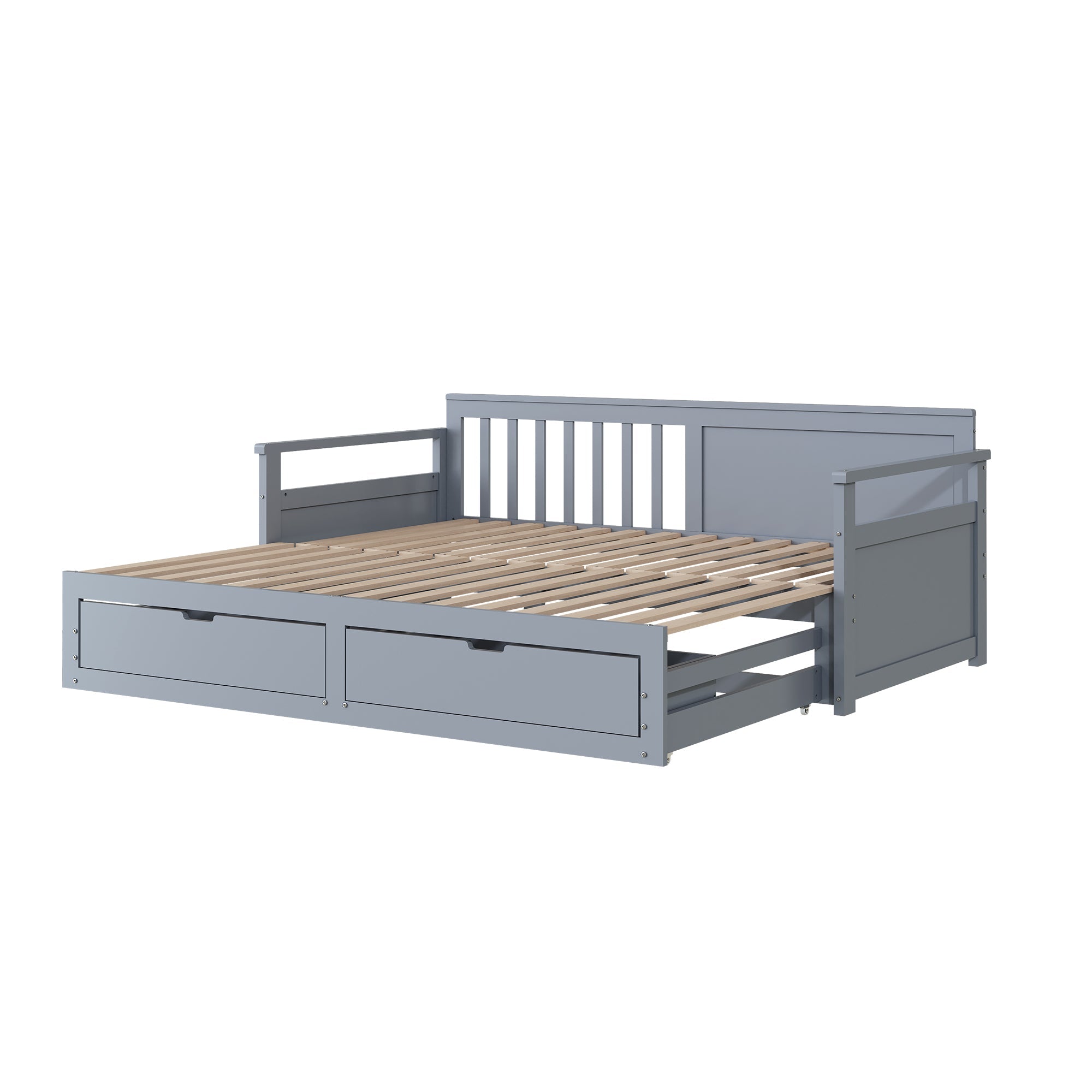 Logidon twee-in-één dagbed 90x190 cm grijs, opbergruimte, uitschuifbaar bed