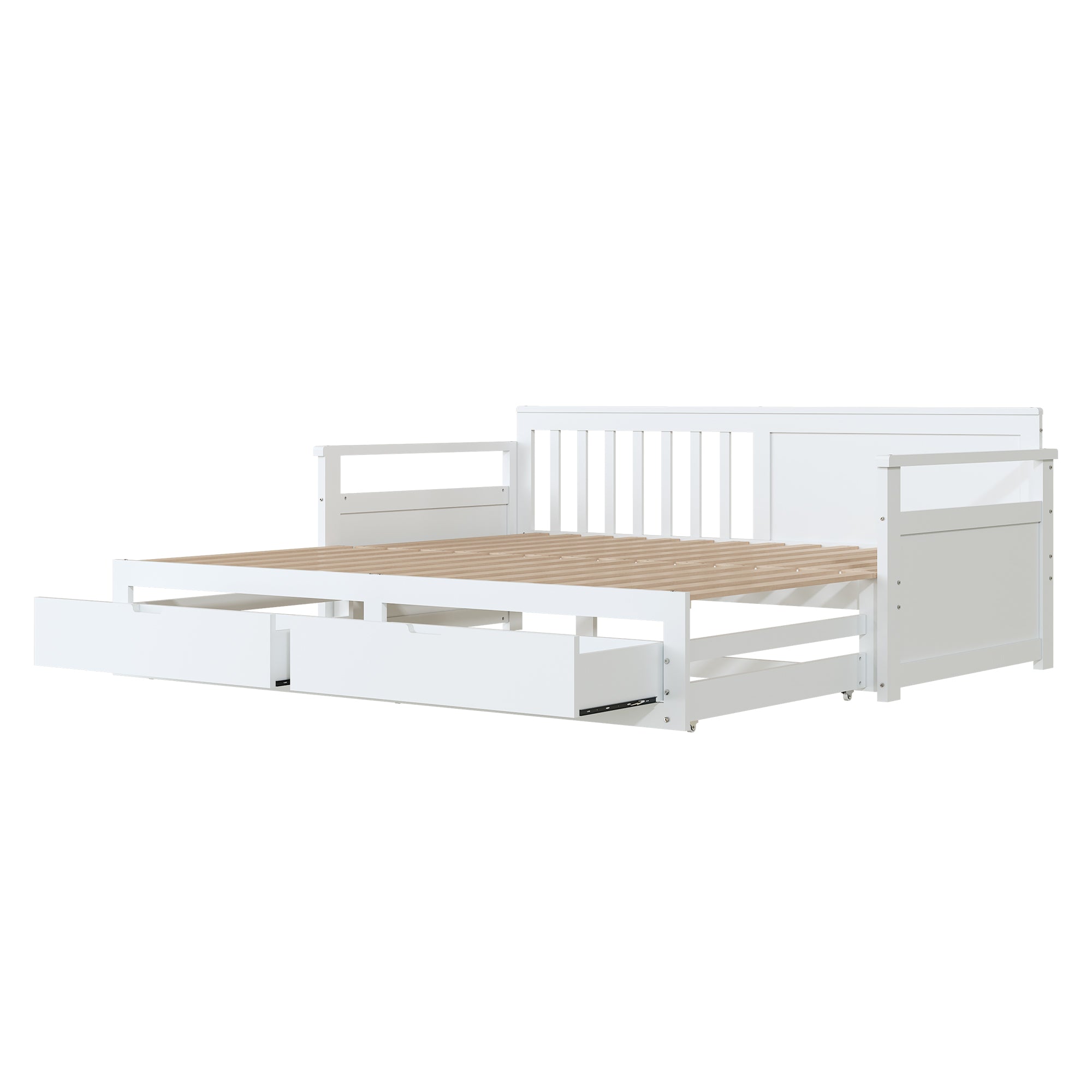 Logidon daybed two in one white 90x190cm with drawers pull-out bed