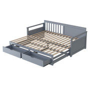 Logidon twee-in-één dagbed 90x190 cm grijs, opbergruimte, uitschuifbaar bed