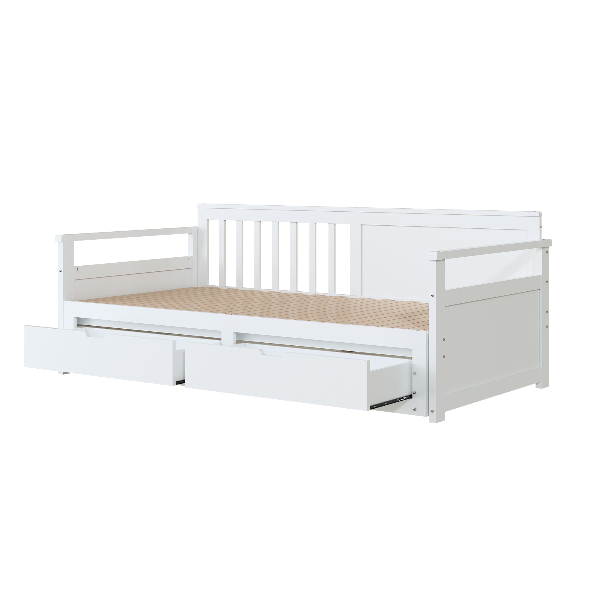 Logidon daybed two in one white 90x190cm with drawers pull-out bed