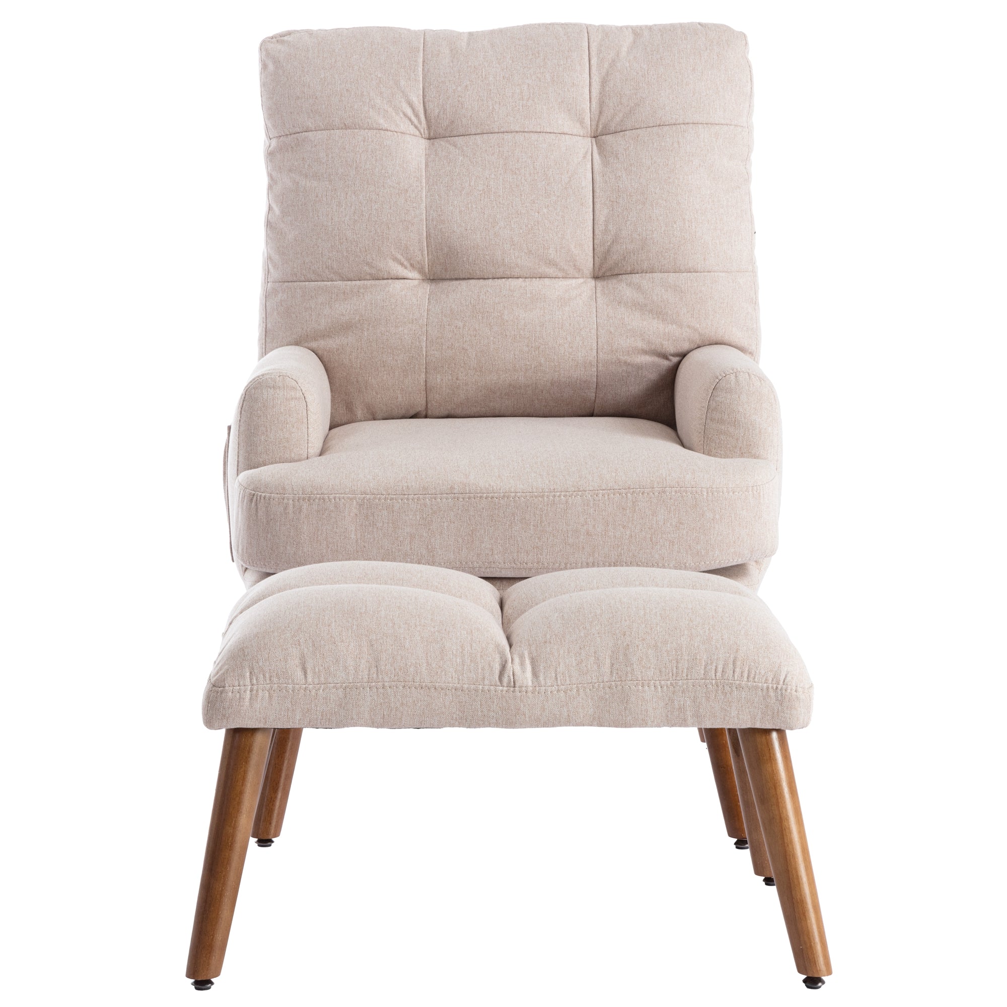Logidon lounge chair beige with footrest and adjustable to 5 levels
